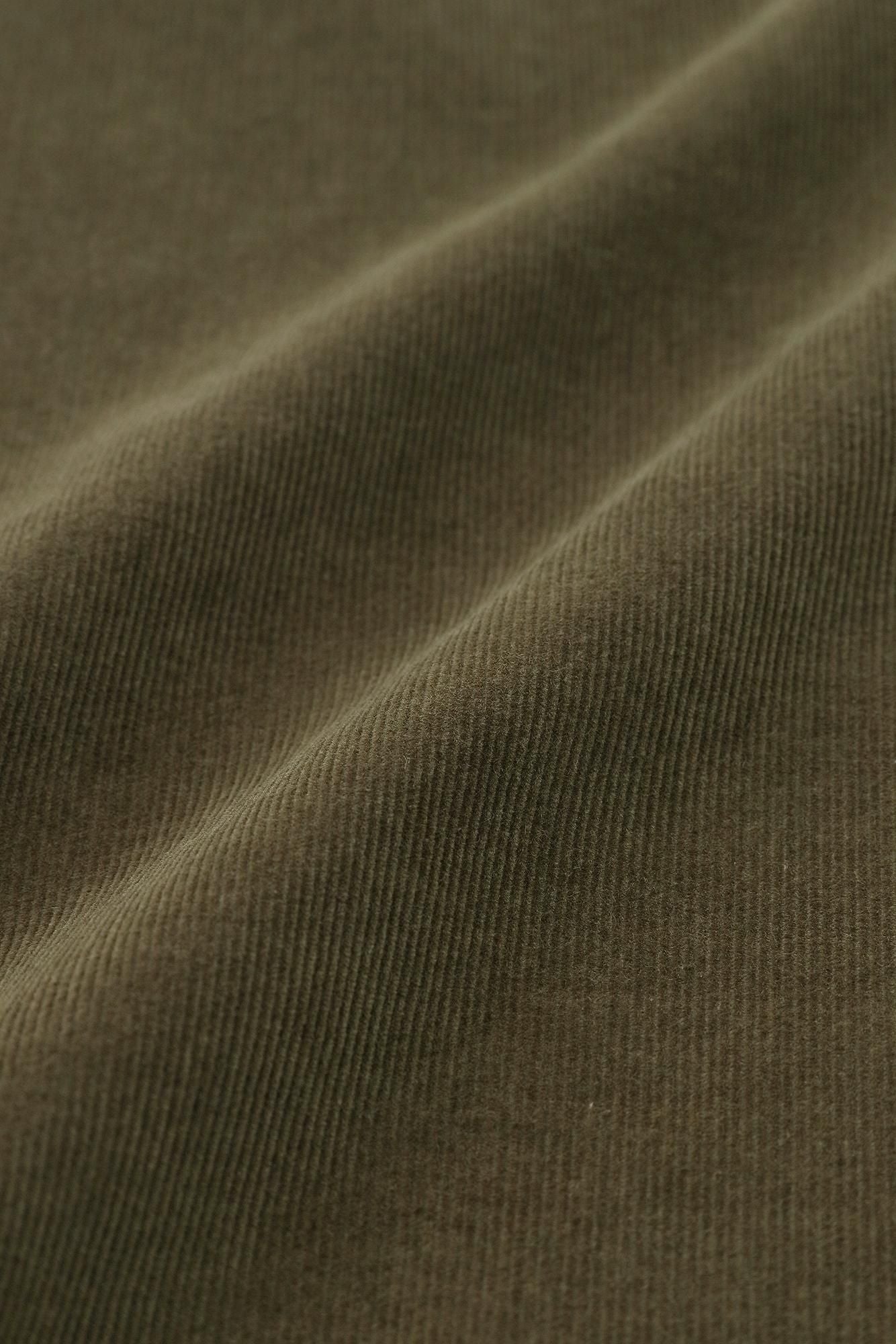 Shin Corduroy Slightly Slim-type Leggings Pants / Brownish Olive Green