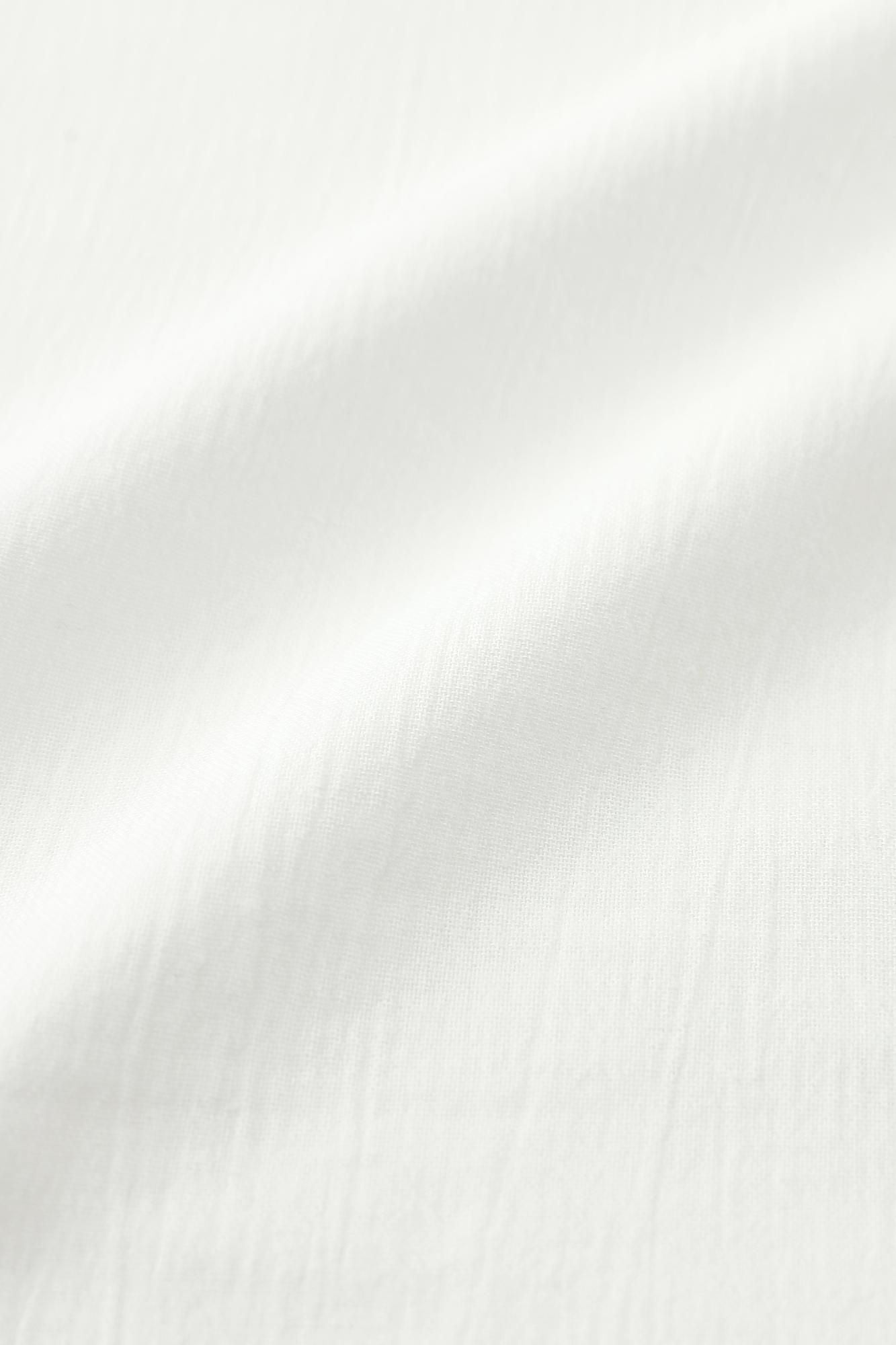 高島縮棉 20/20寬袖襯衣/白色