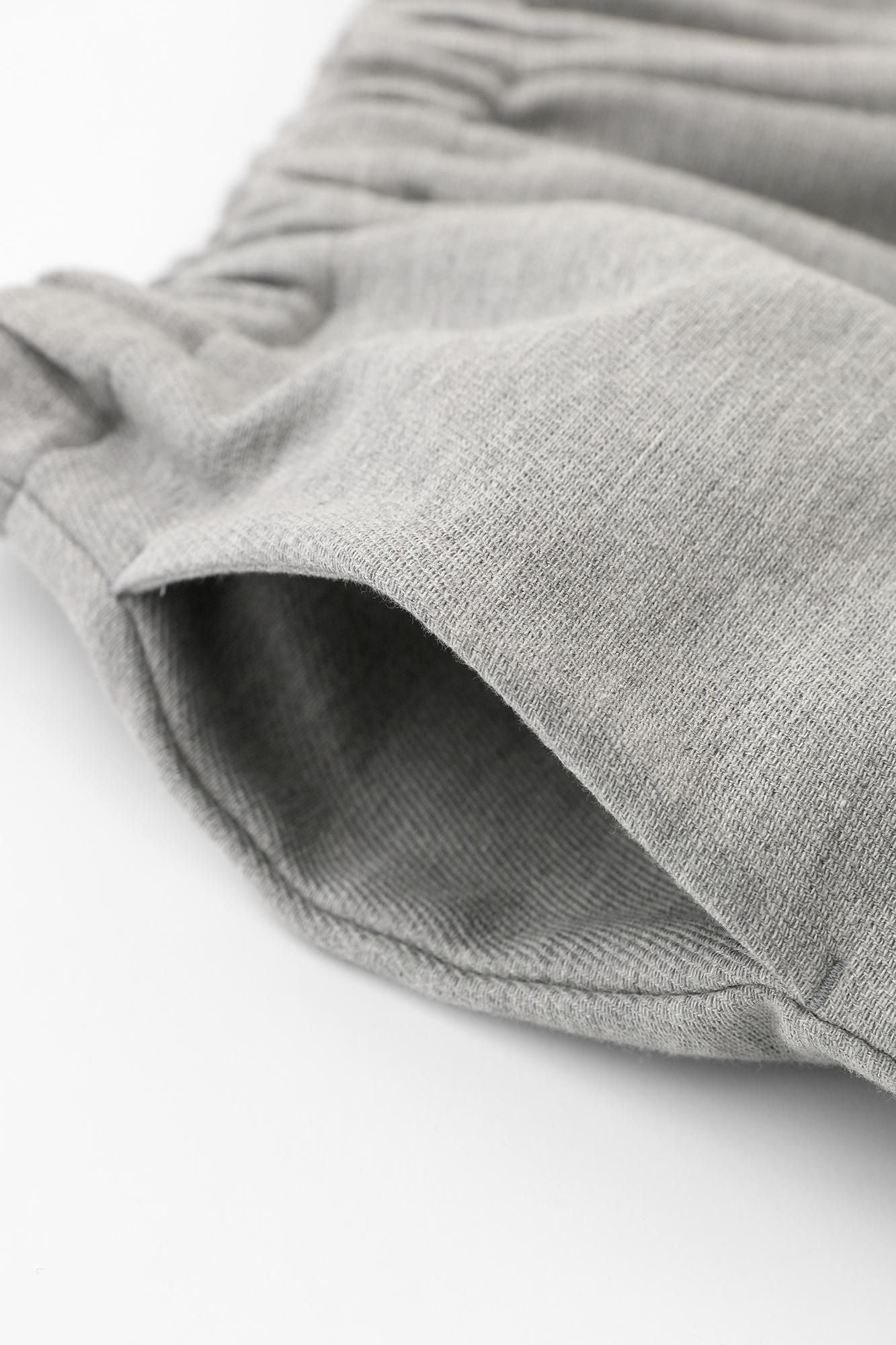 伸 斜紋織 闊腿褲 穩/銀灰色