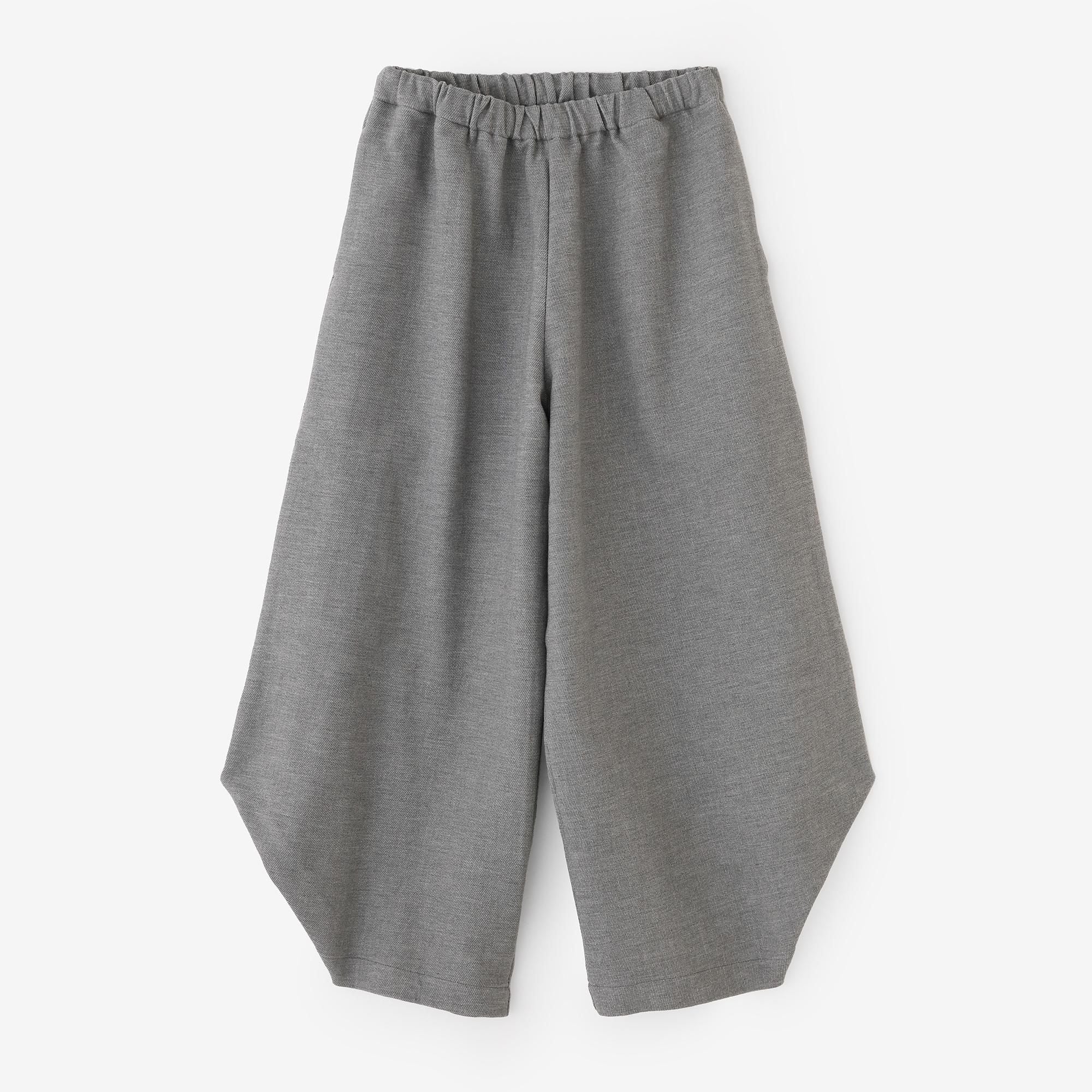 伸 斜紋織 闊腿褲 穩/薄灰色