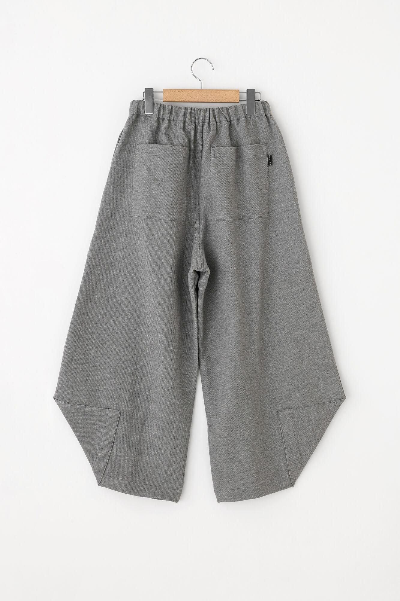 伸 斜紋織 闊腿褲 穩/薄灰色