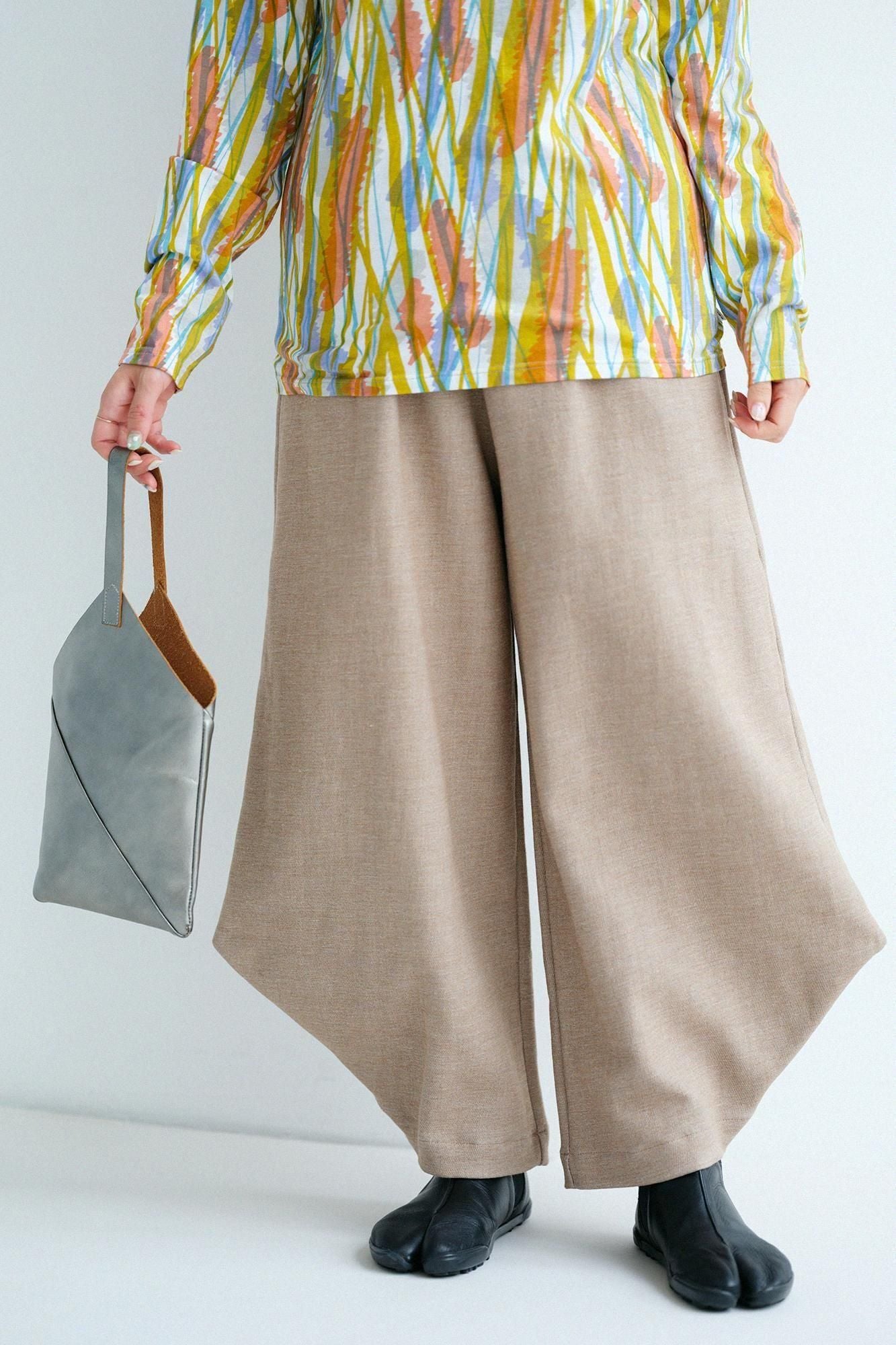 Shin Twill Weave Wide-legged Pants Odayaka / Clove Brown