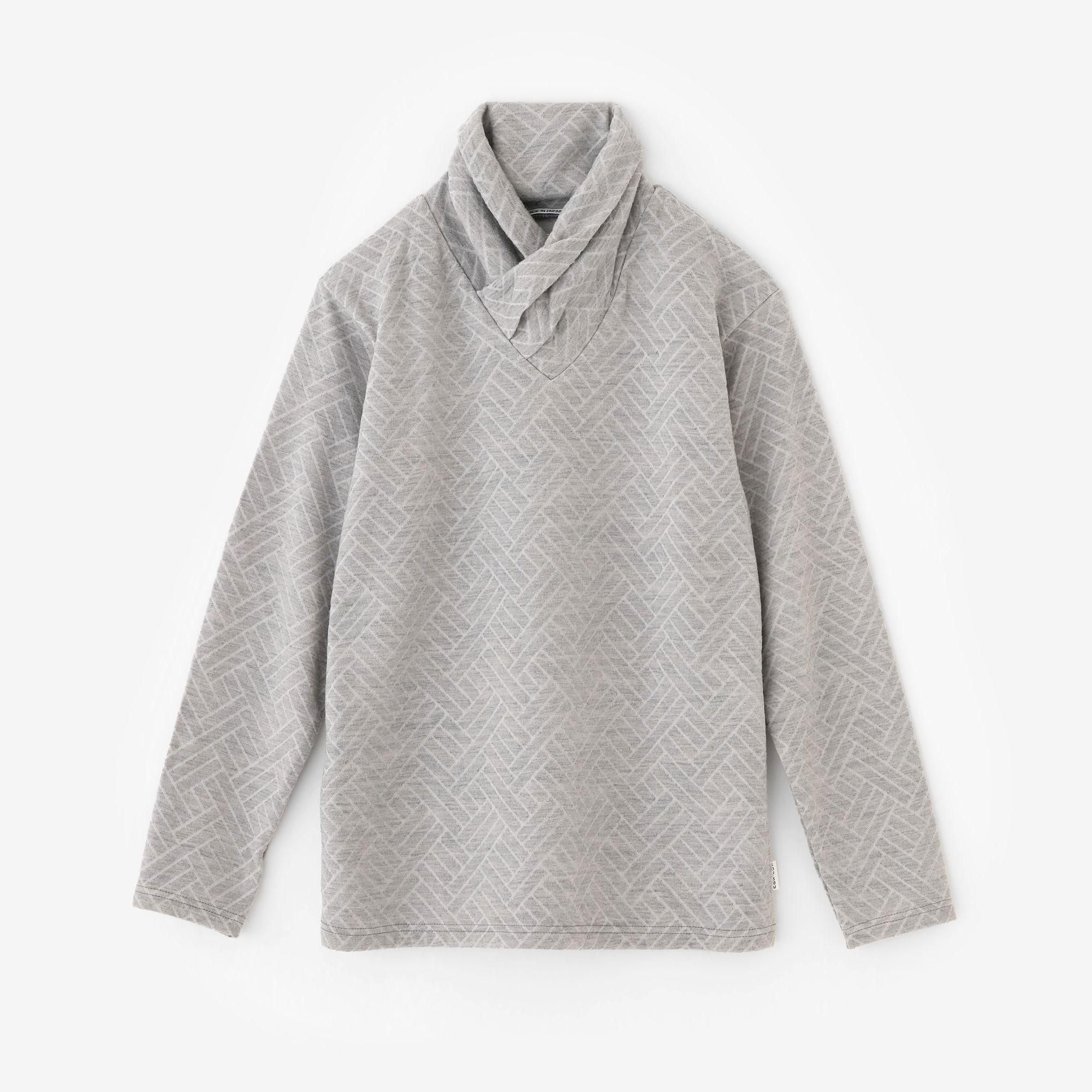 【net限定】接結(せっけつ)ジャカール 衿巻ジバン/杢灰(もくはい)