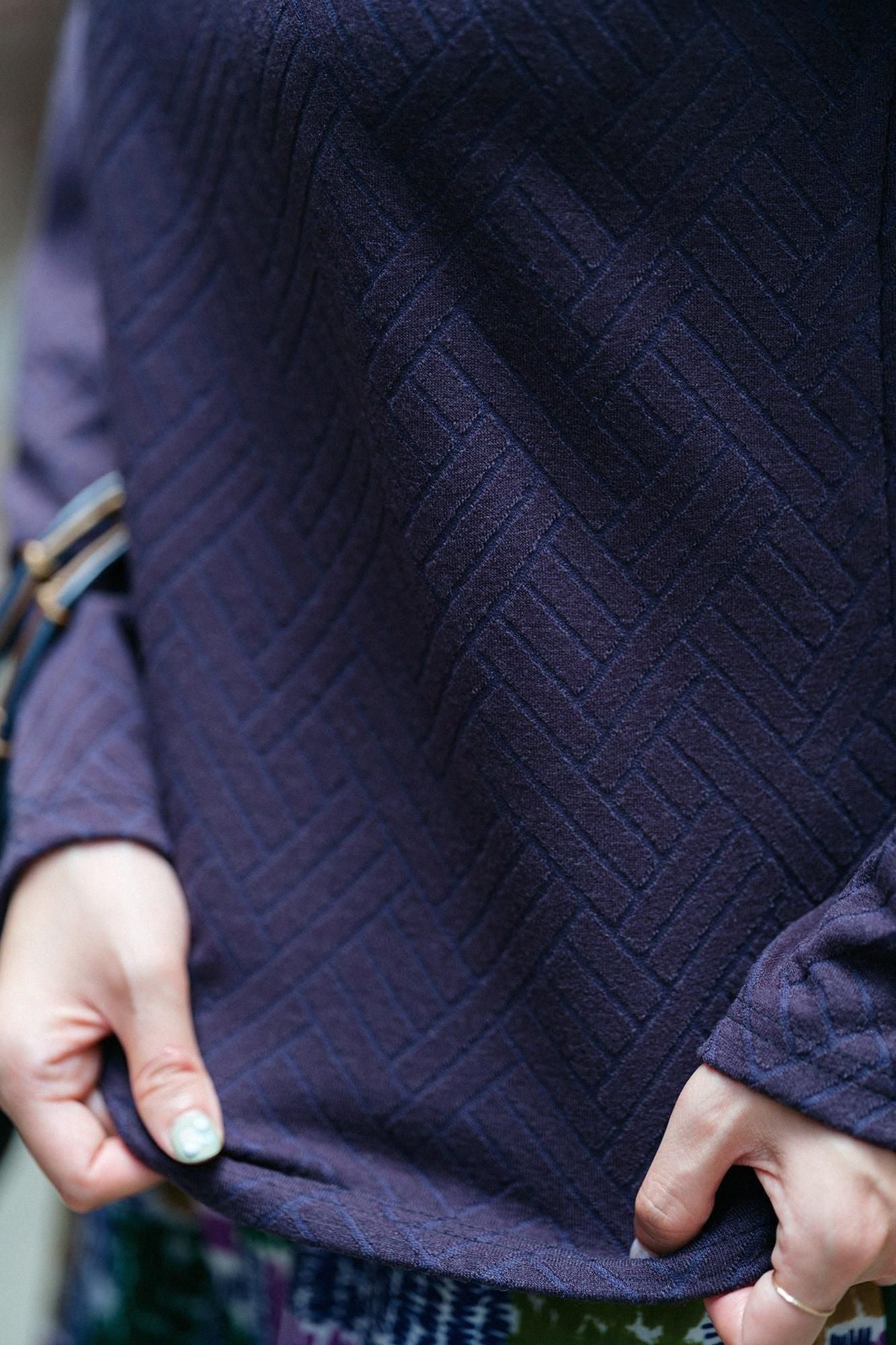 提花颈带/深蓝色