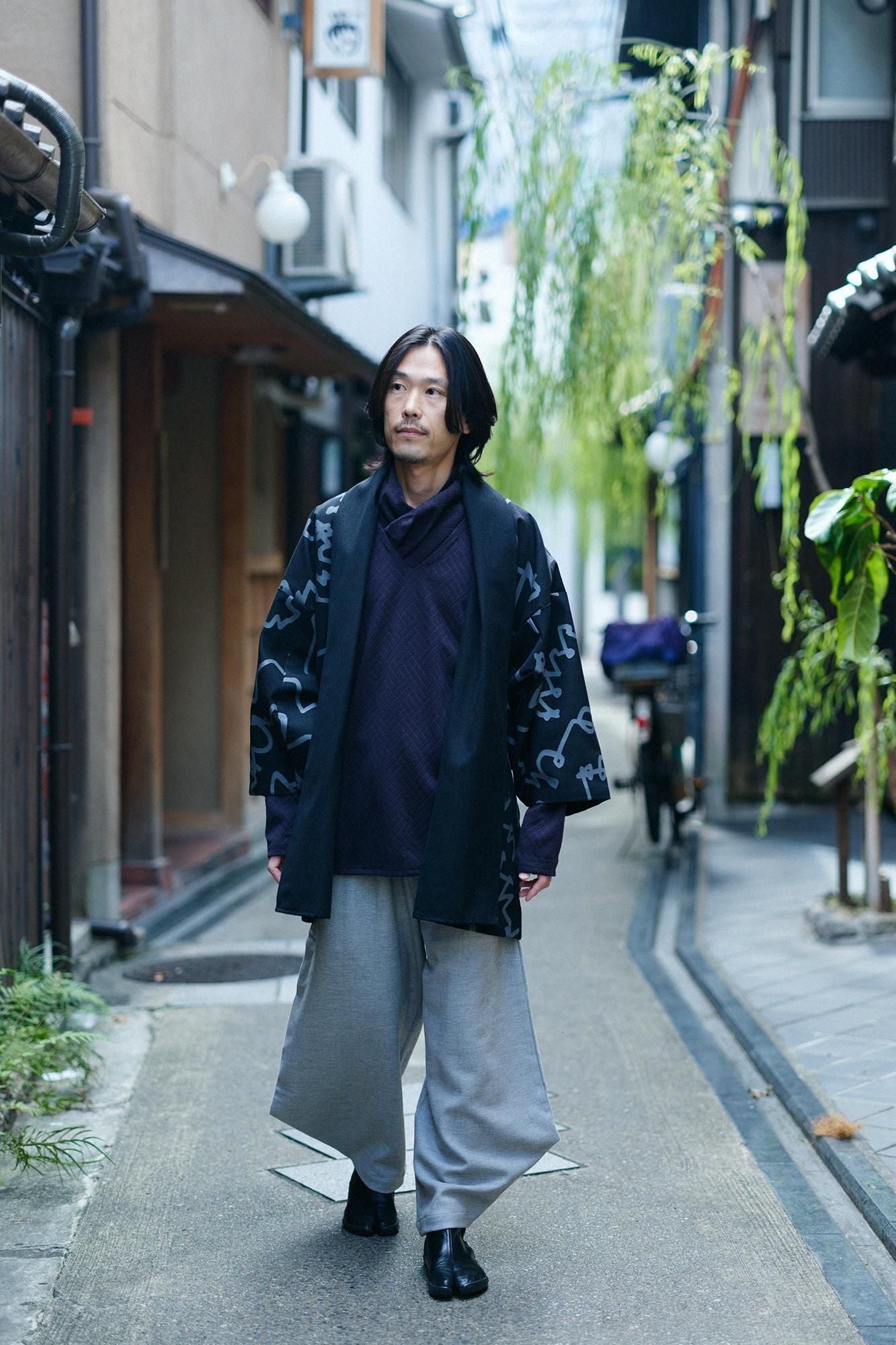 提花颈带/深蓝色