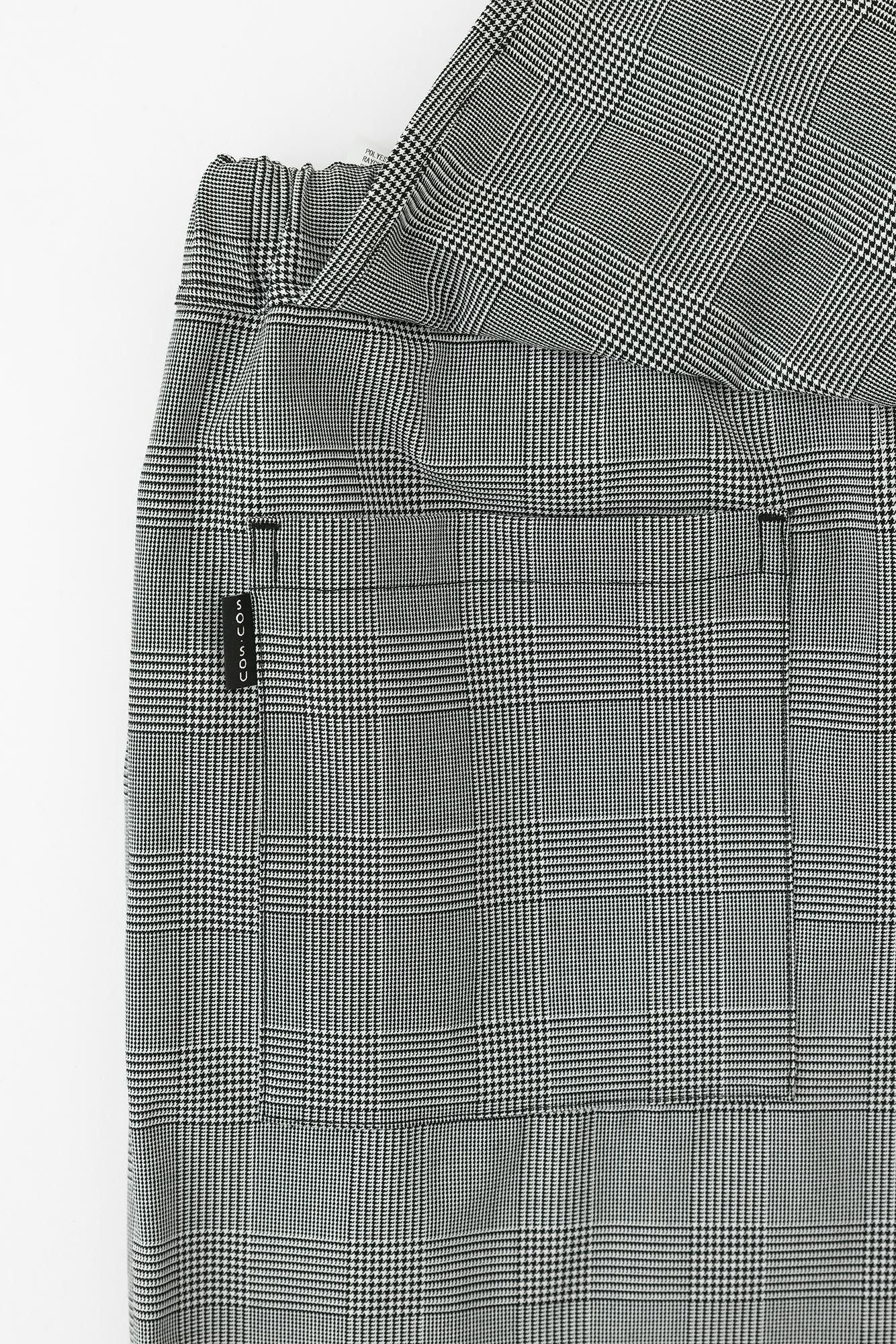 千鳥格紋織和服褲裝深灰色