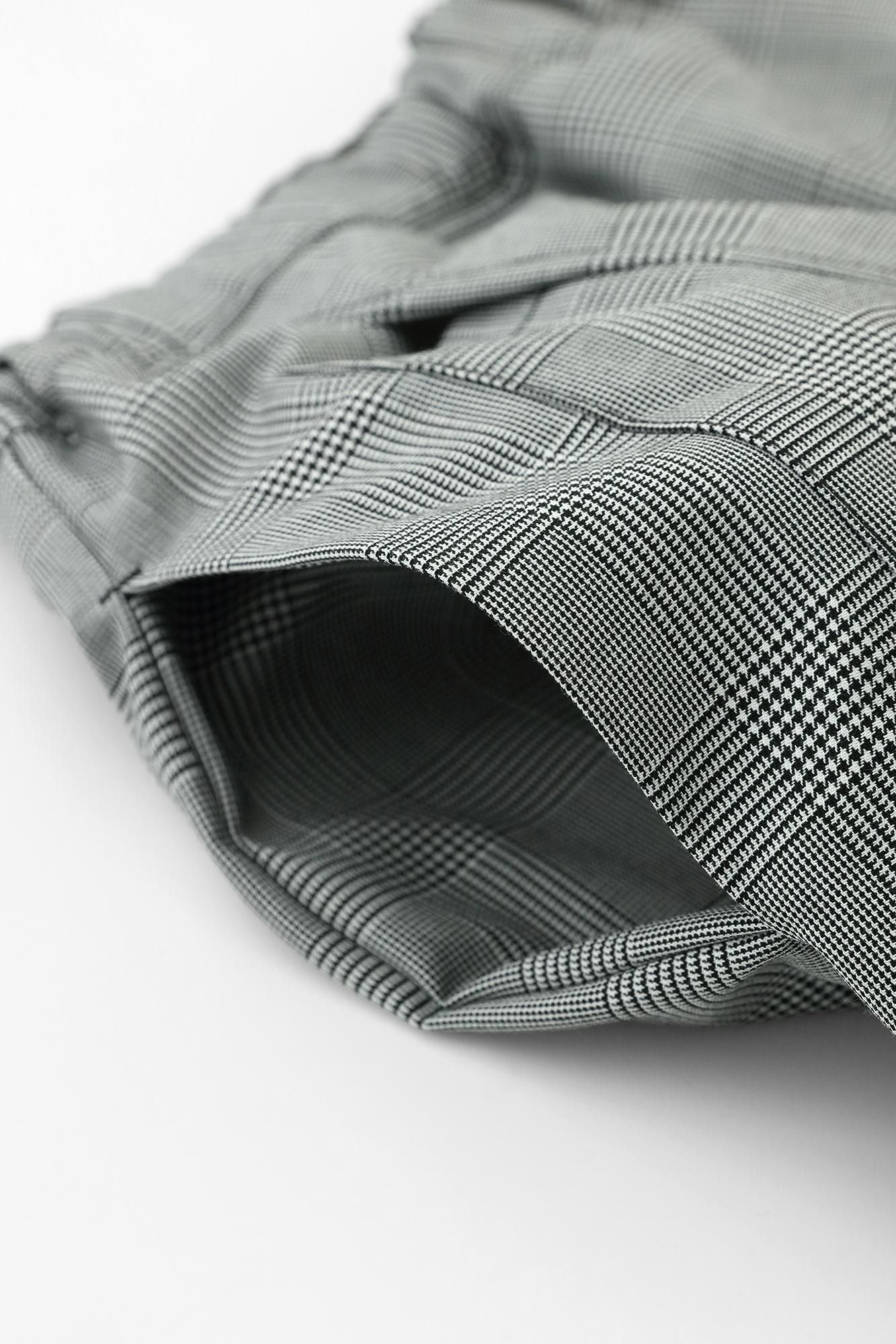 千鳥格紋織和服褲裝深灰色