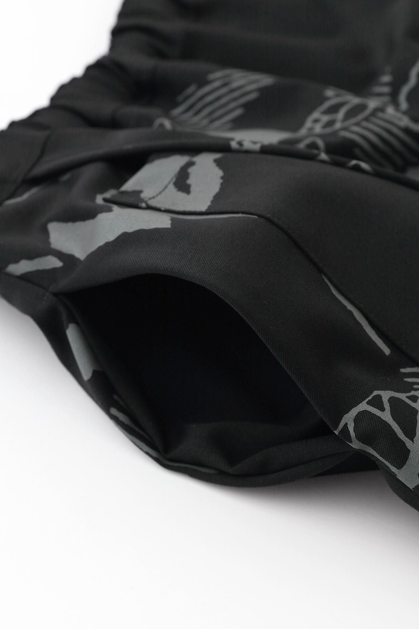 Merino Wool Twill Weave Wrap Hakama Pants / Yamafuuga Black