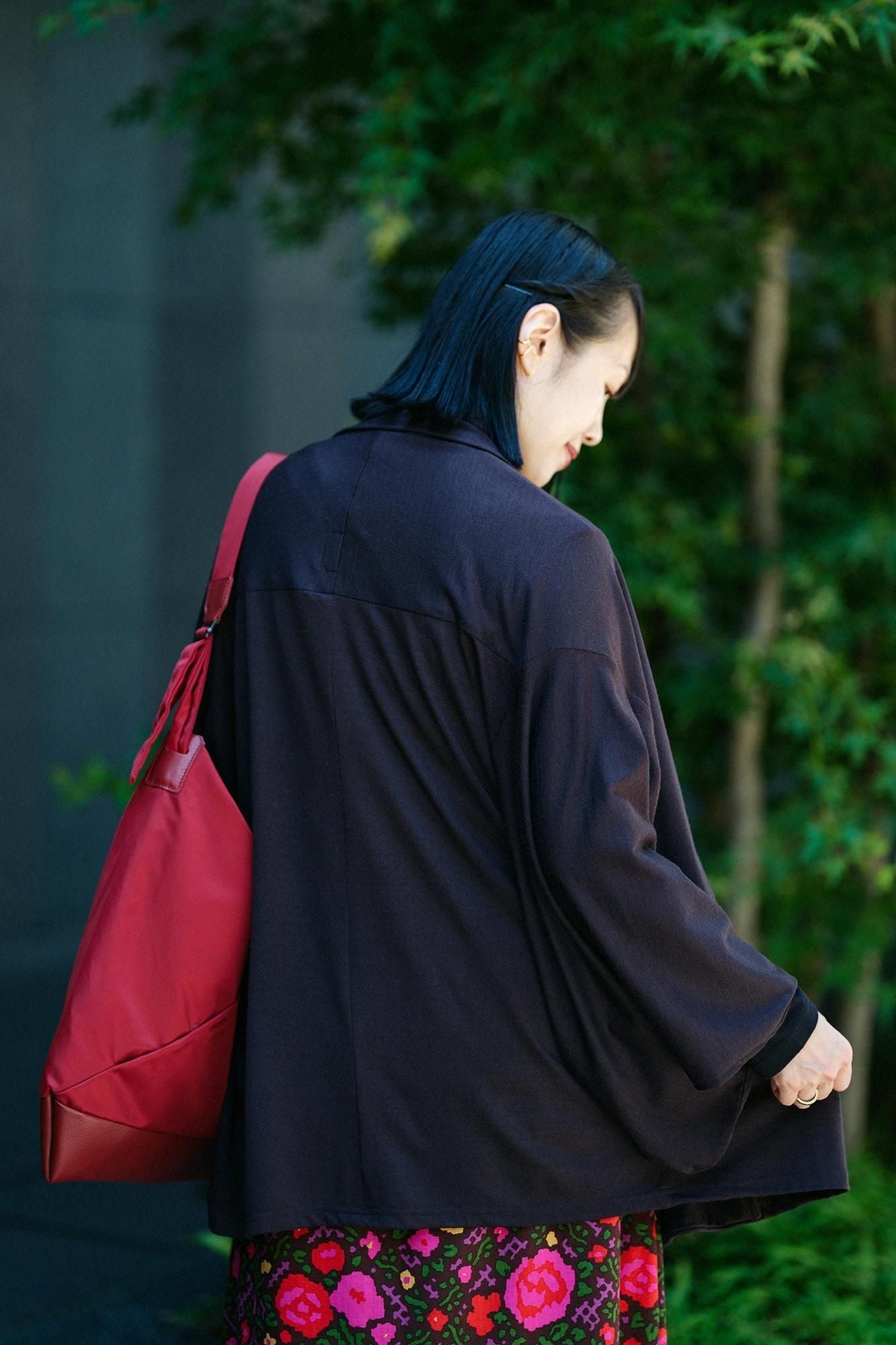 ウォッシャブルウール天竺 小袖莢(こそでさや)/黒茶(くろちゃ)