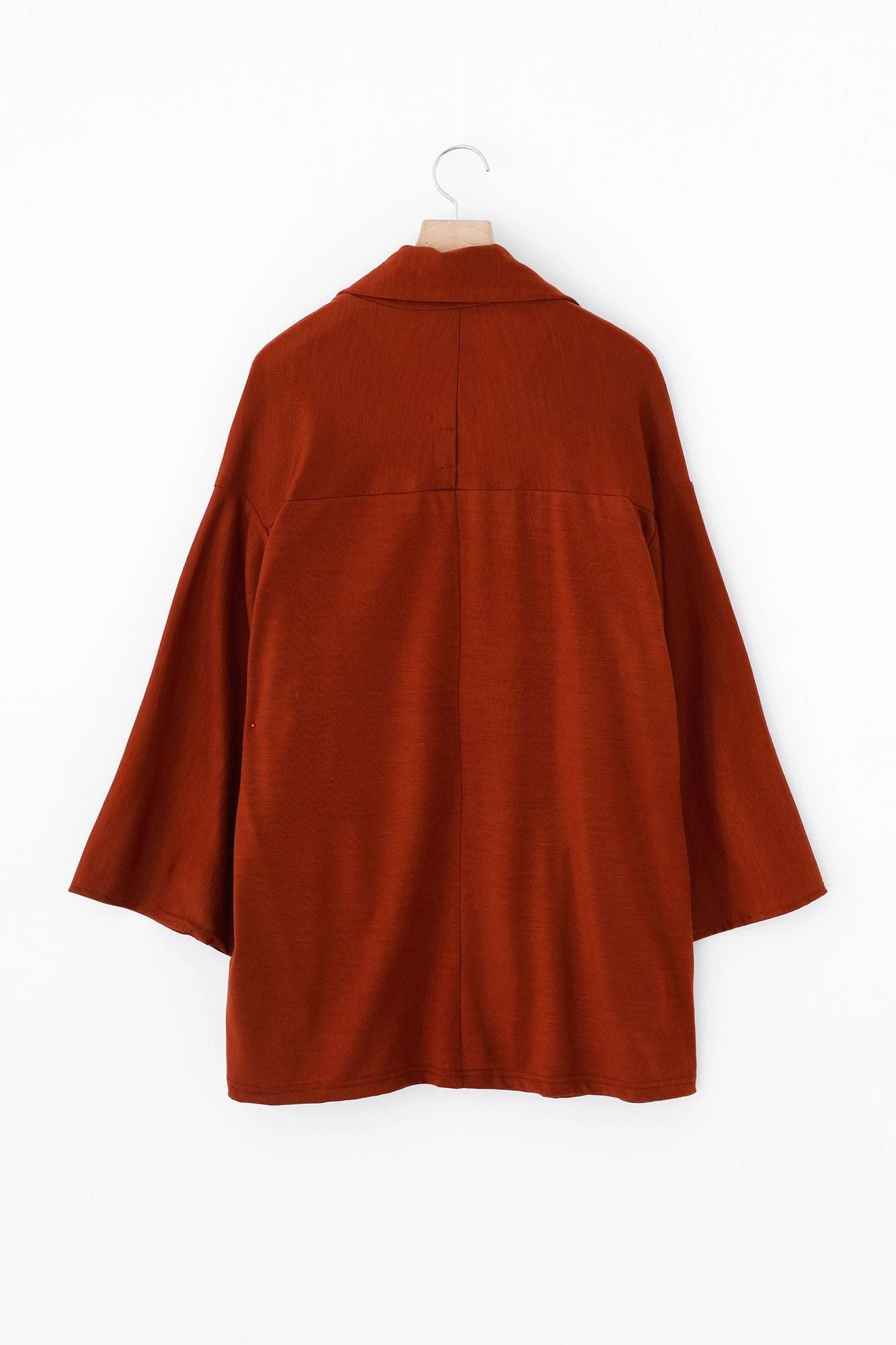 ウォッシャブルウール天竺 小袖莢(こそでさや)/紅樺色(べにかばいろ)