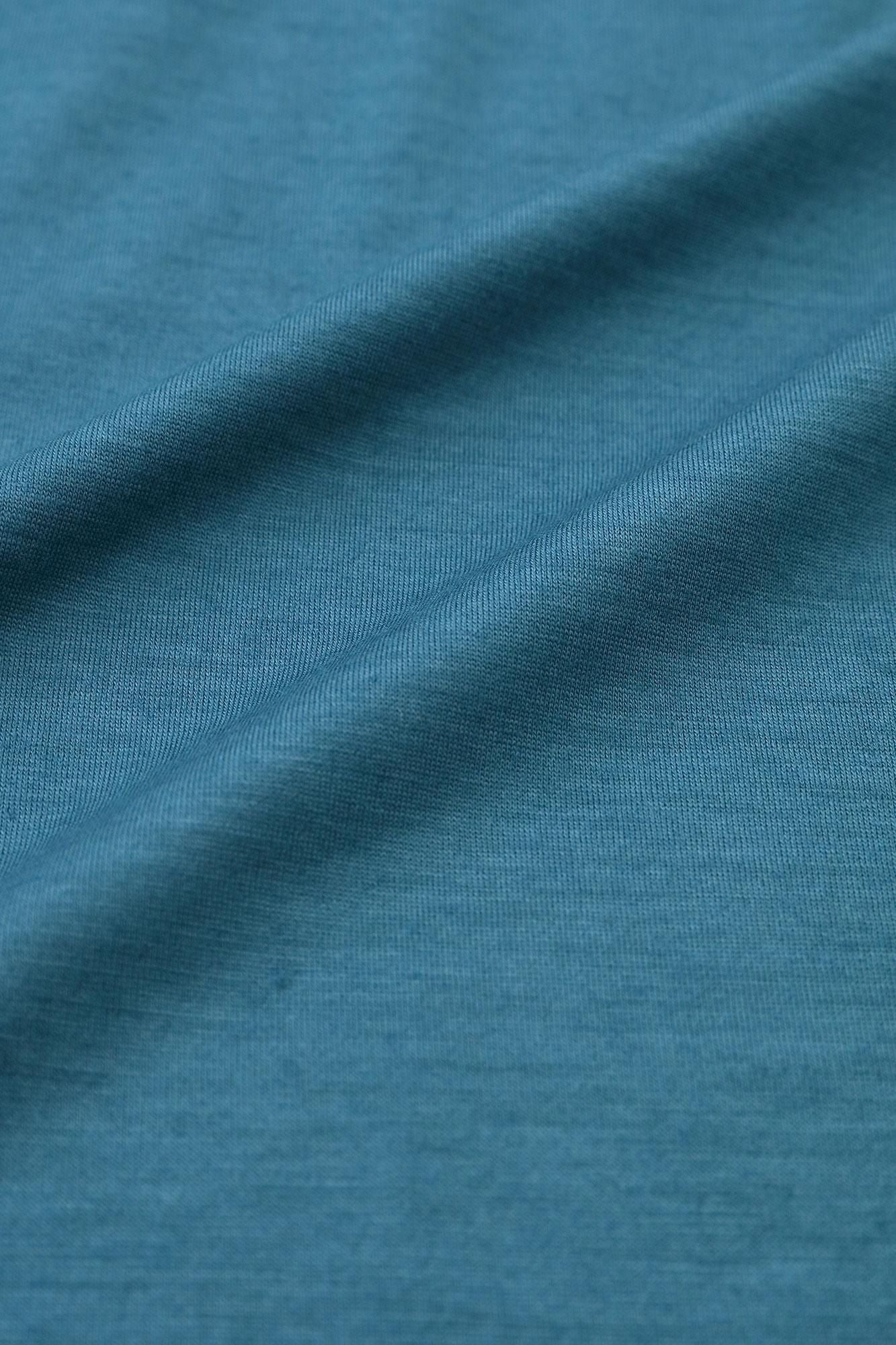 Washable Plain Stitch Wool Kimono Sleeve Cardigan / Pale Indigo