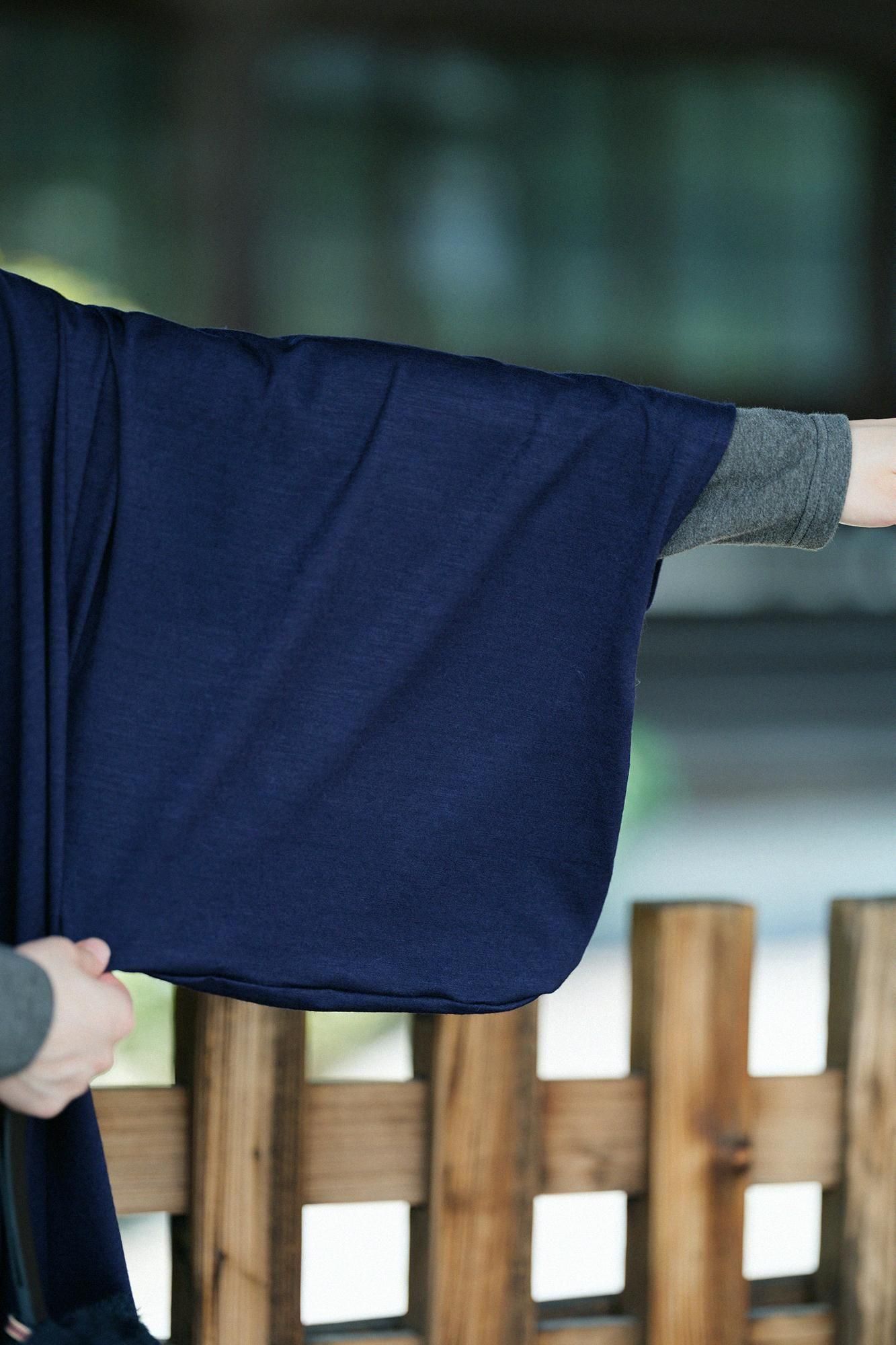 ウォッシャブルウール天竺 小袖莢(こそでさや)/鉄紺(てつこん)