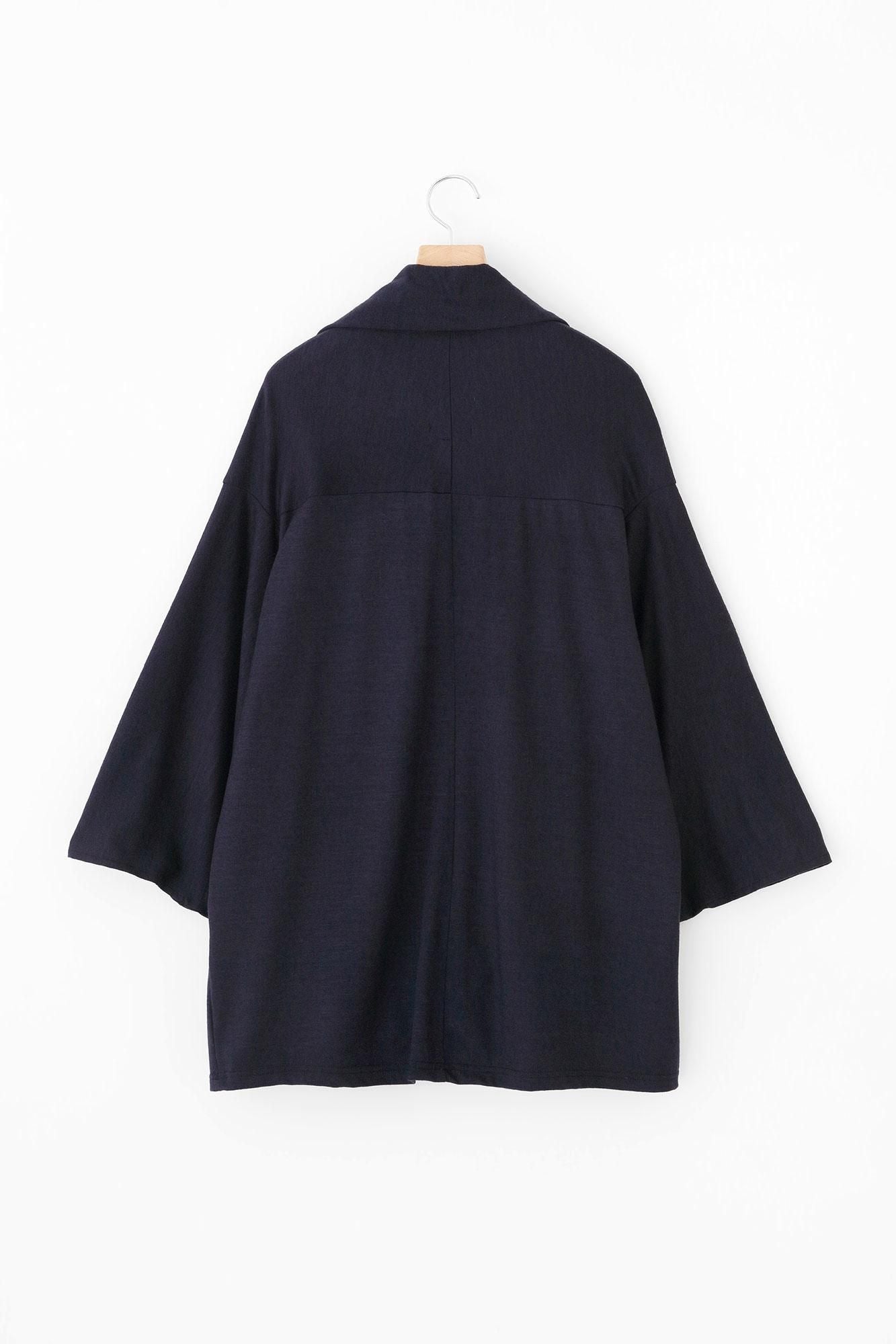 ウォッシャブルウール天竺 小袖莢(こそでさや)/鉄紺(てつこん)