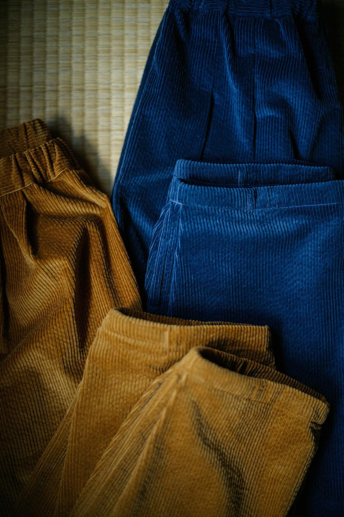 【net限定】コール天 畝(うね) 二ノ襞(にのひだ)もんぺ つぼみ/褐返(かちがえし)