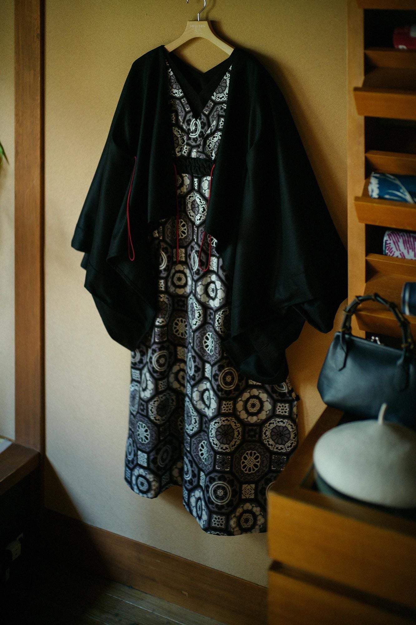 モスリン みたて衣/華麗(かれい) 濡羽色(ぬればいろ)