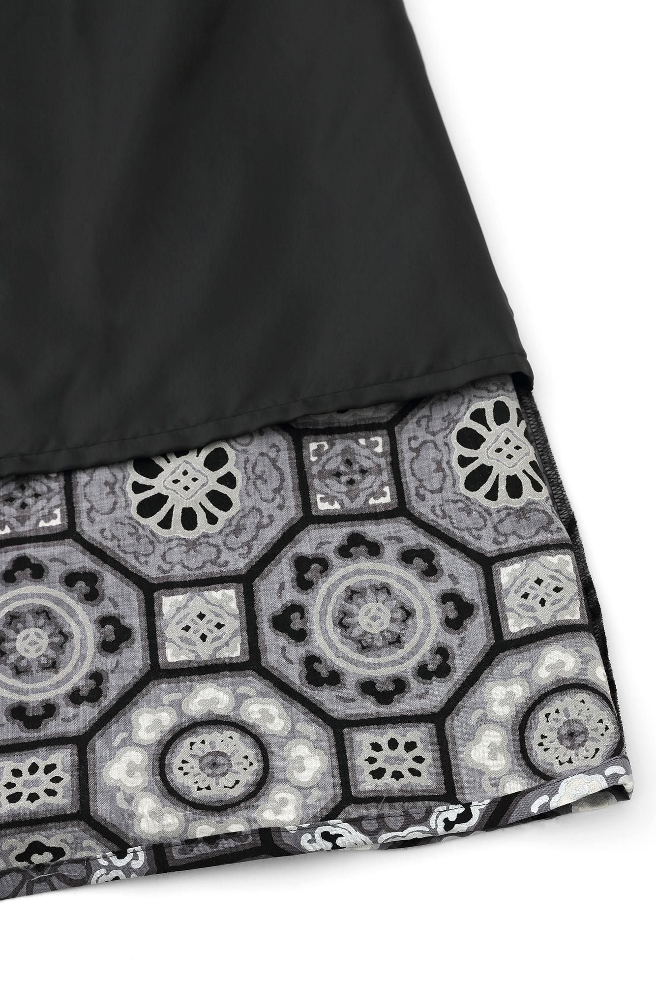 モスリン みたて衣/華麗(かれい) 濡羽色(ぬればいろ)