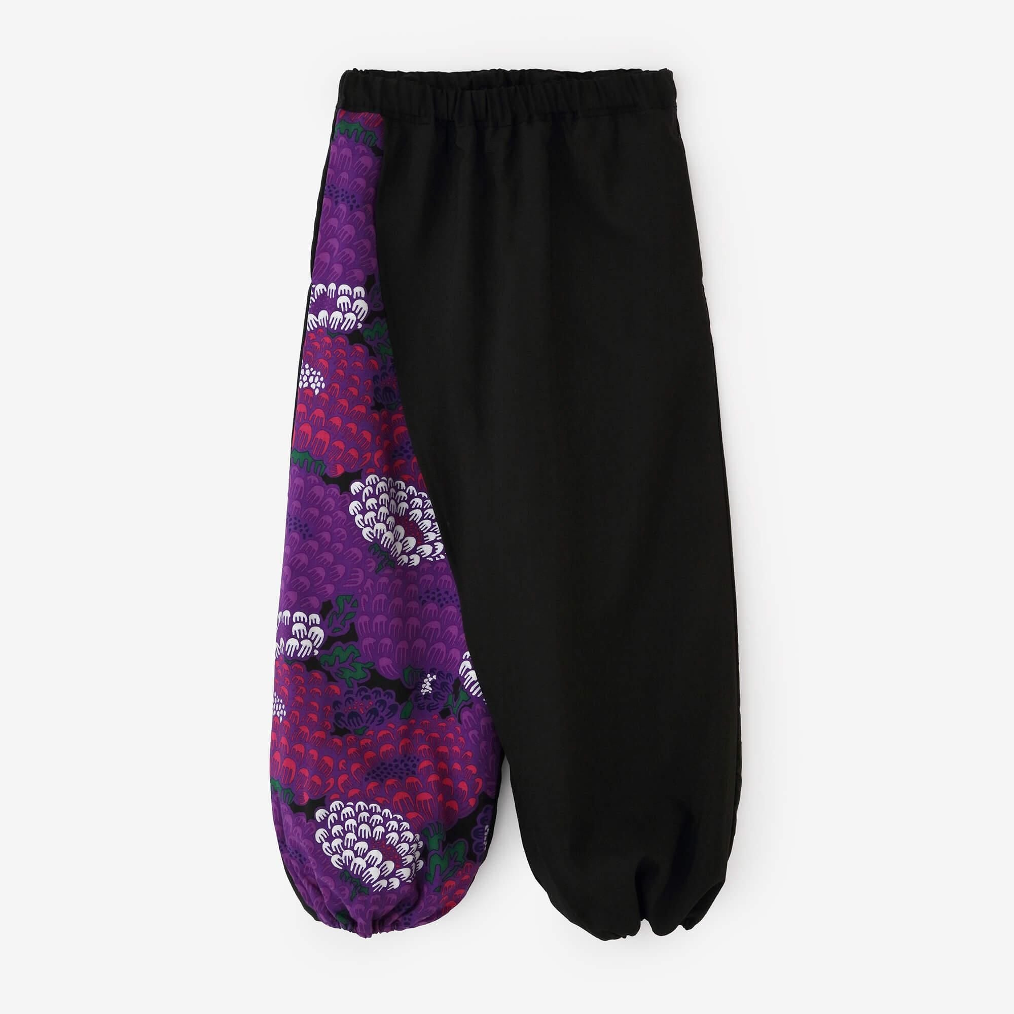 モスリン 手柄寛衣下(たかみかんいした) 片身替わり(かたみがわり) 2.0/濡羽色(ぬればいろ)×けんらん