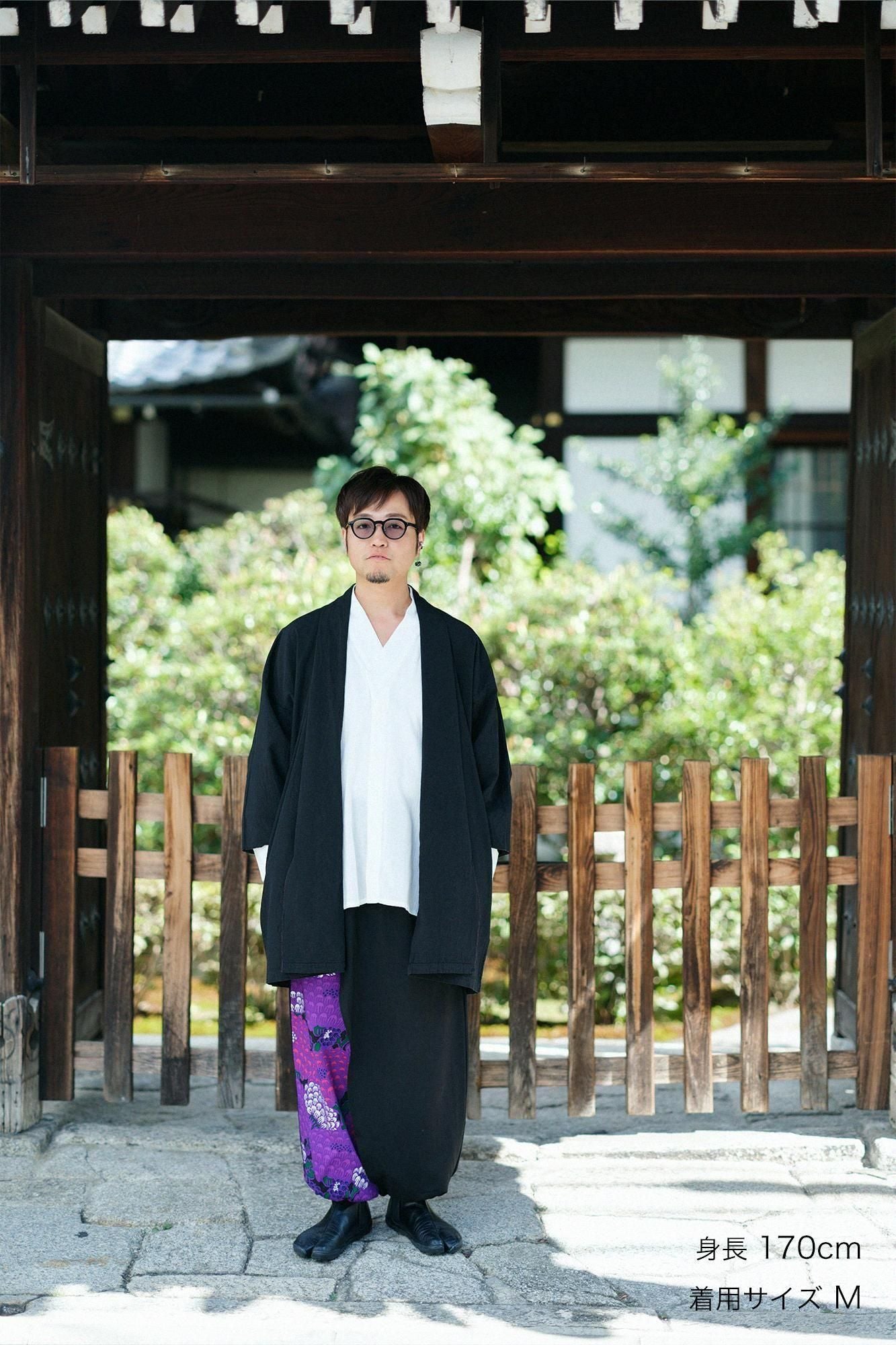 モスリン 手柄寛衣下(たかみかんいした) 片身替わり(かたみがわり) 2.0/濡羽色(ぬればいろ)×けんらん