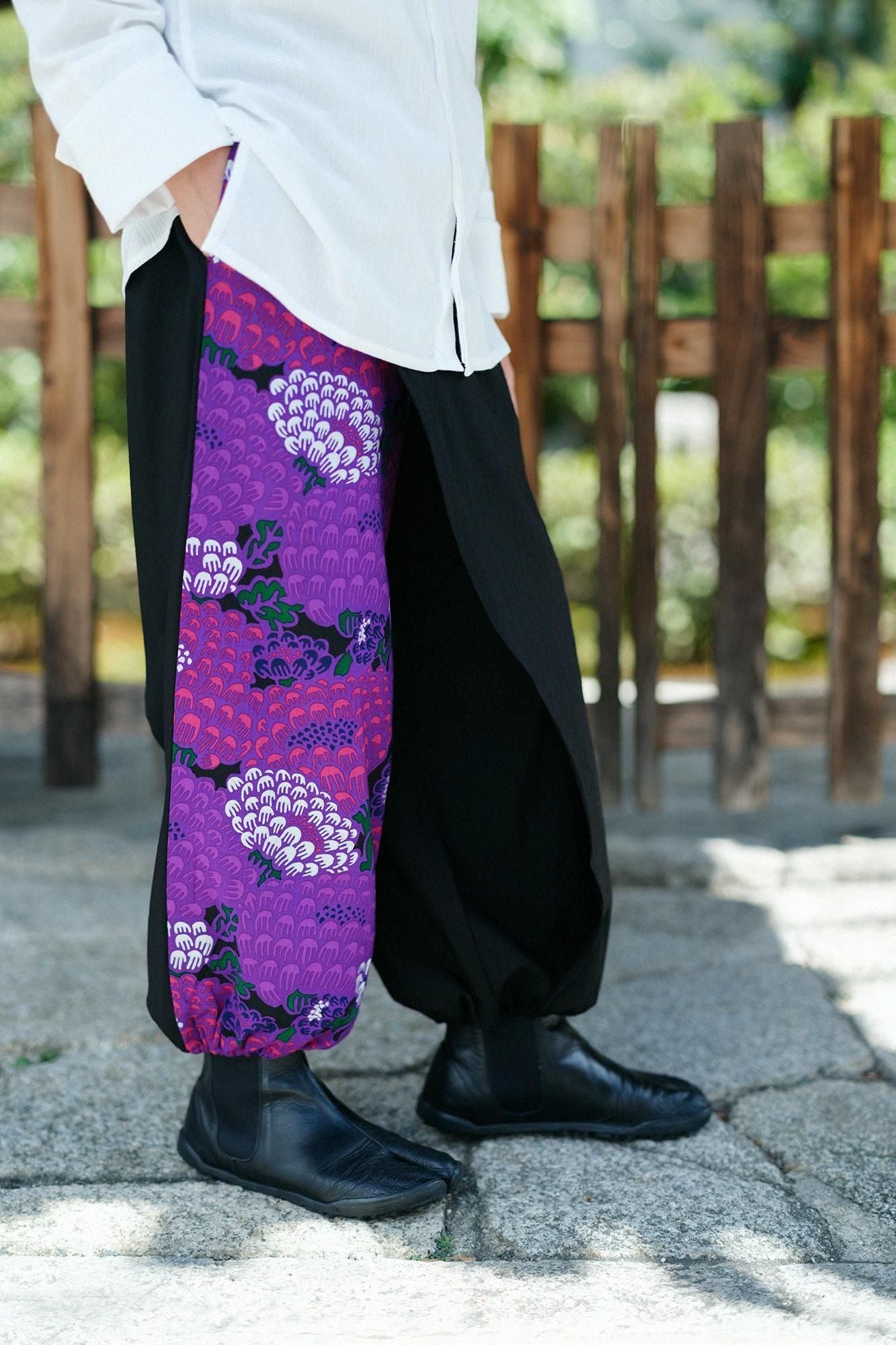 モスリン 手柄寛衣下(たかみかんいした) 片身替わり(かたみがわり) 2.0/濡羽色(ぬればいろ)×けんらん