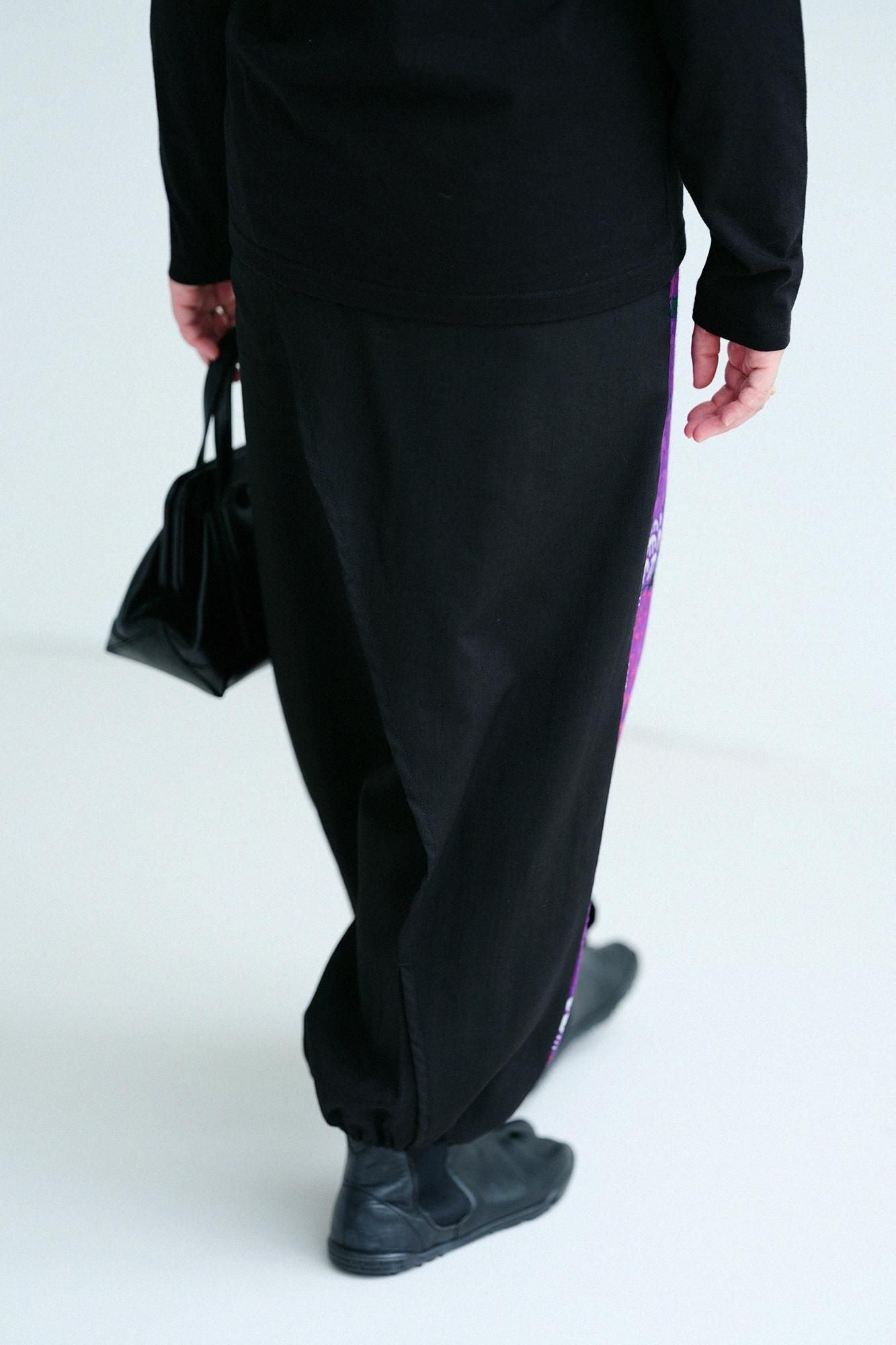 モスリン 手柄寛衣下(たかみかんいした) 片身替わり(かたみがわり) 2.0/濡羽色(ぬればいろ)×けんらん