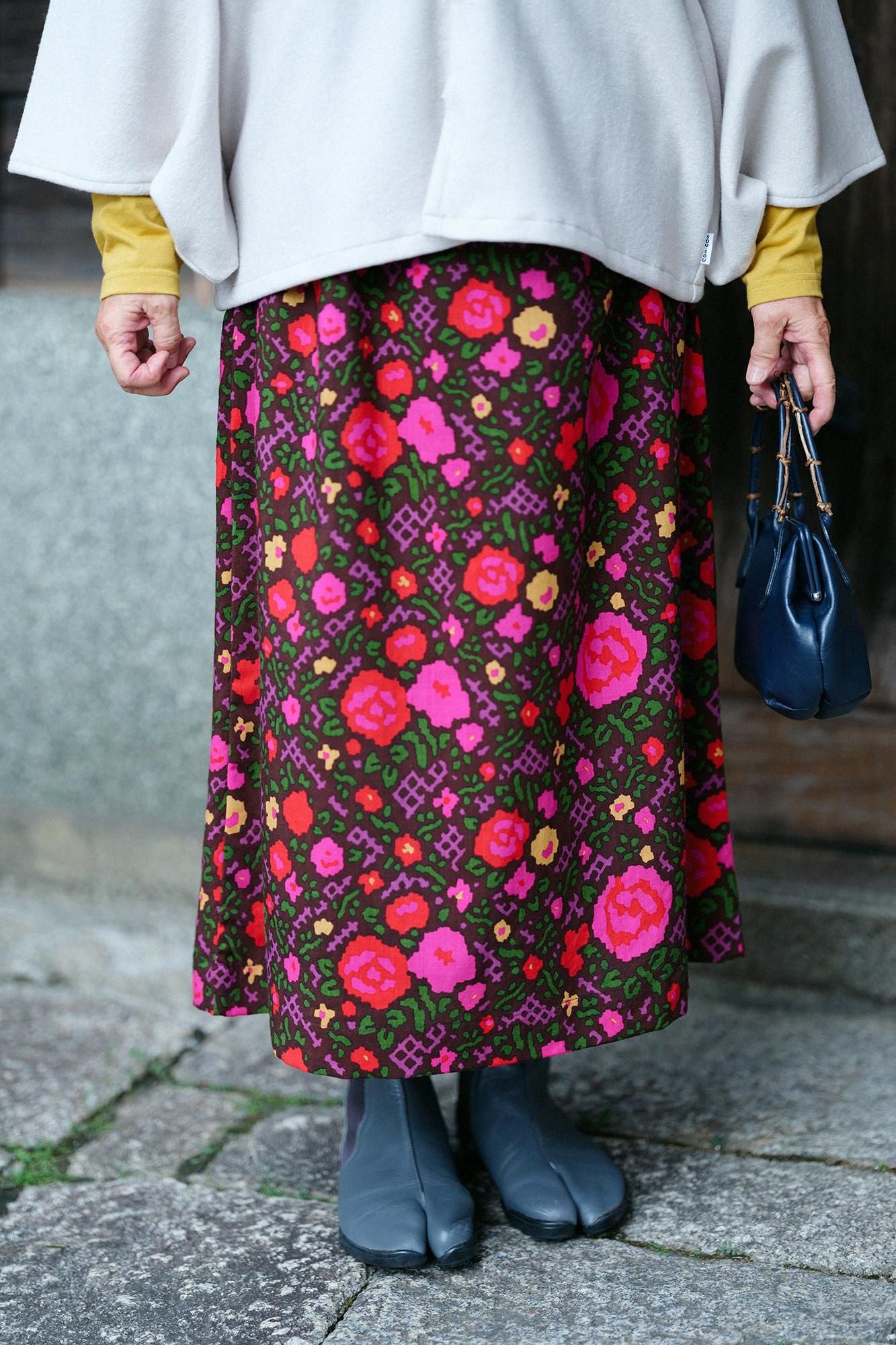 毛斯綸長裙/薔薇