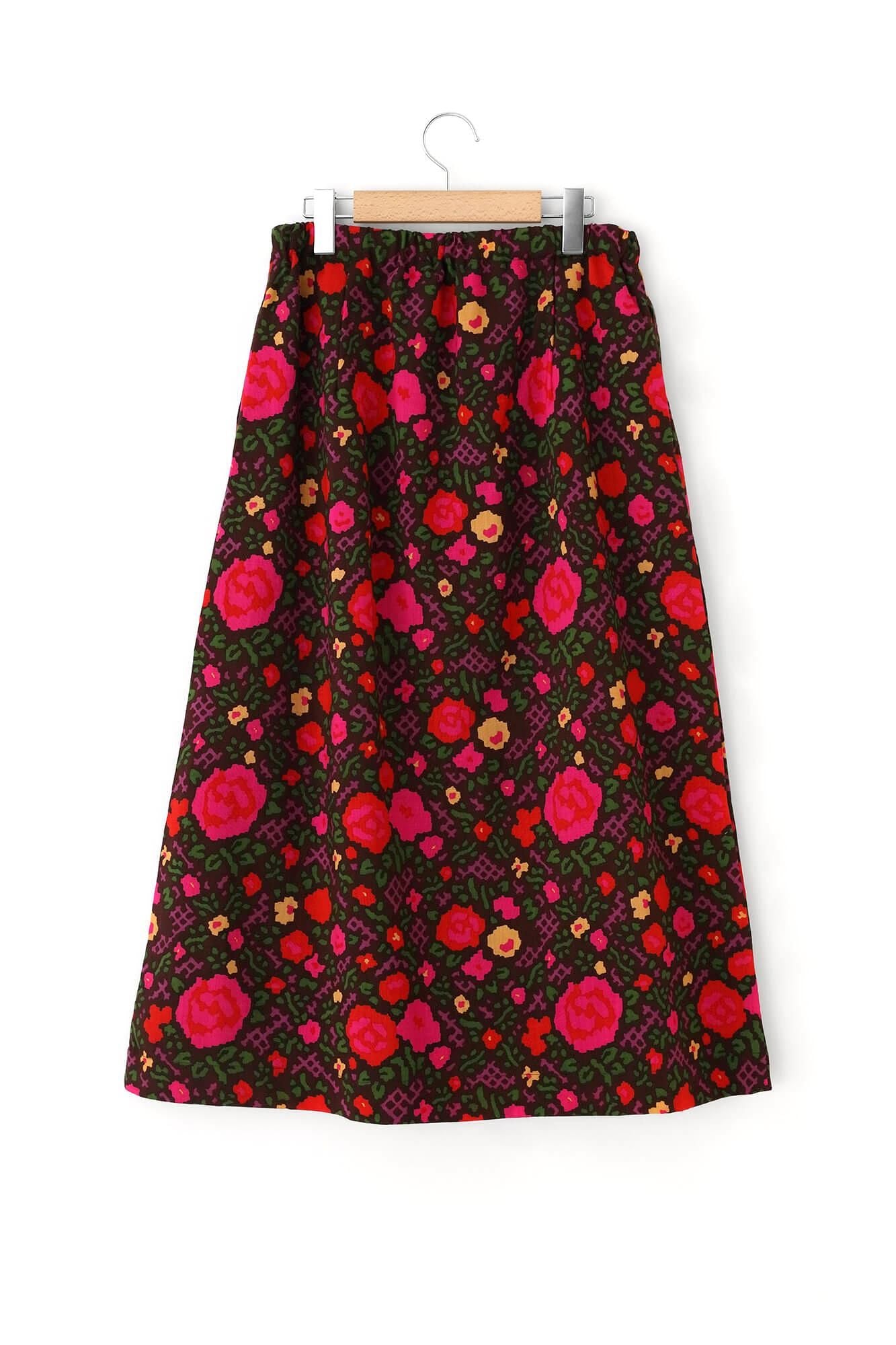 毛斯綸長裙/薔薇