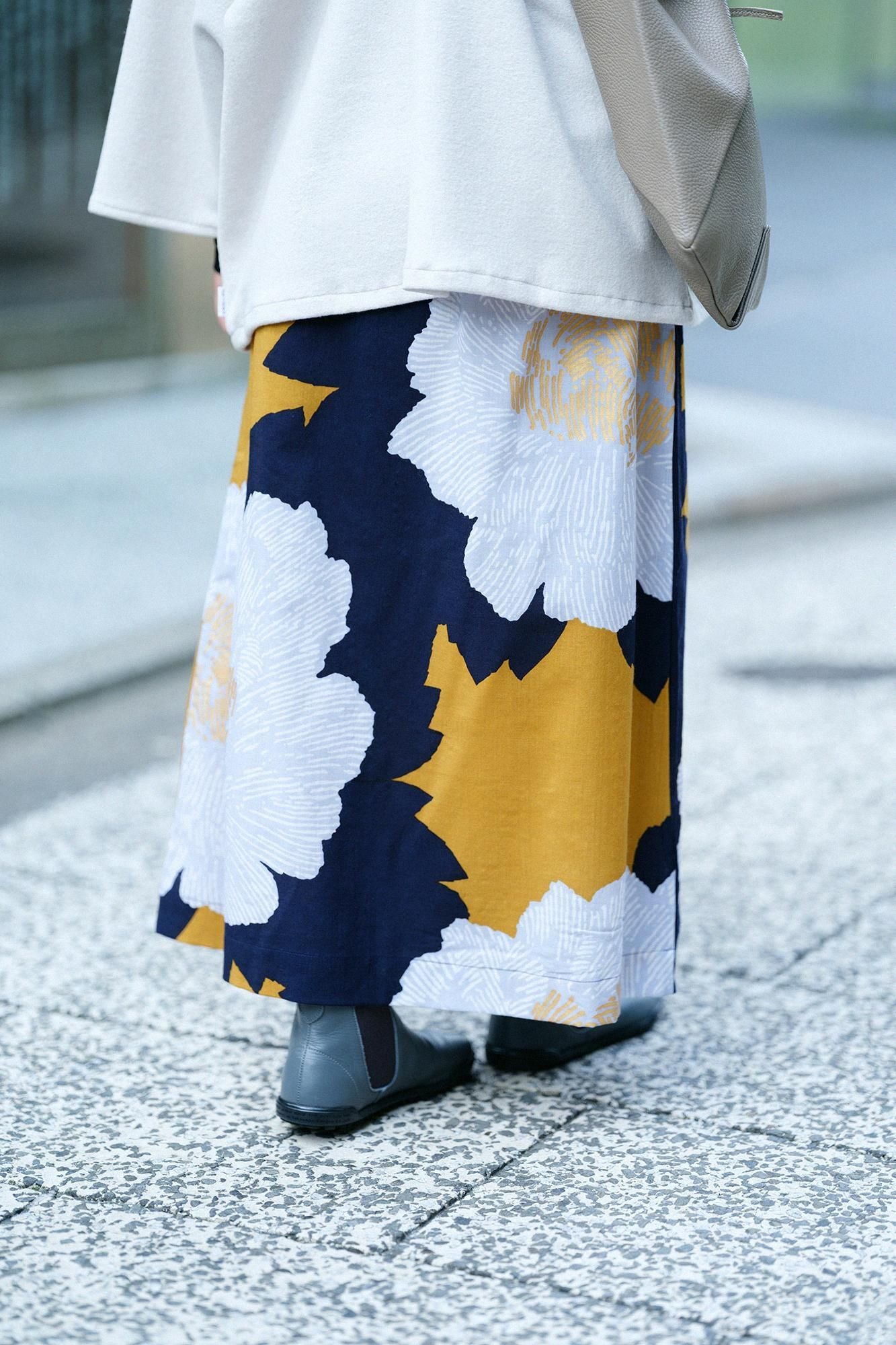 毛斯綸長裙/芍薬 黄昏月