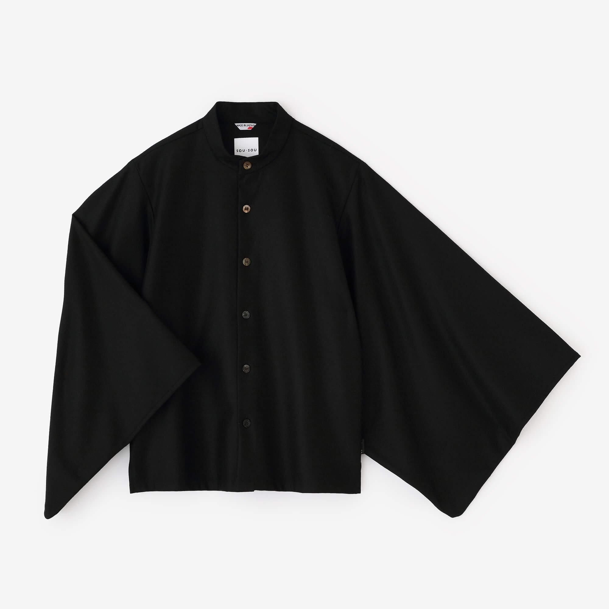 Balancircular® Wool Kimono Sleeve Blouse / Black