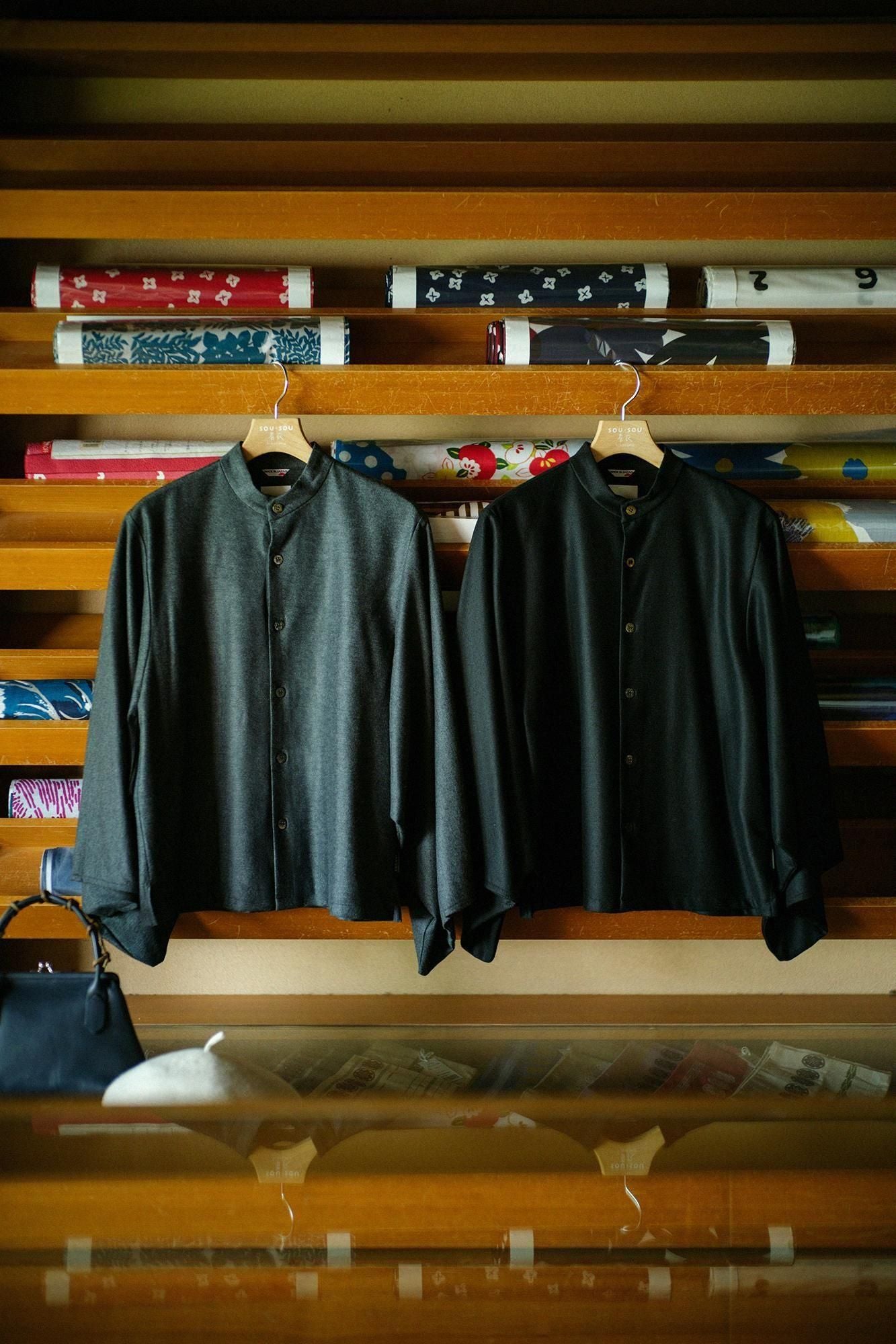 Balancircular® Wool Kimono Sleeve Blouse / Black