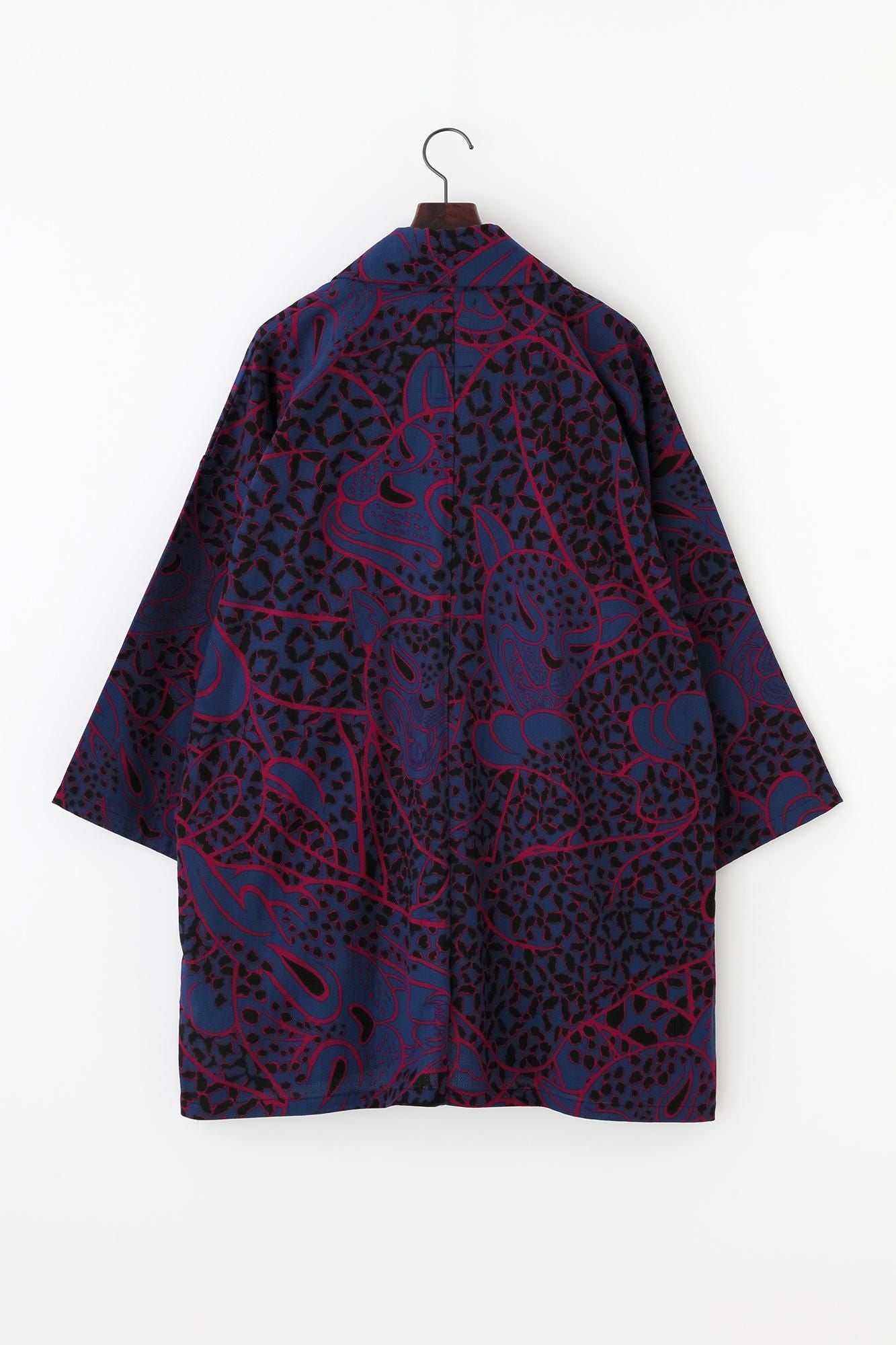 Dobby Weave Triangular Sleeve Short Coat Single Layer / blue red jaguars