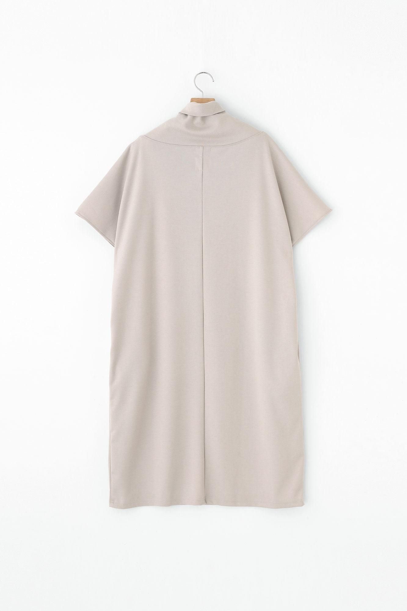 羊毛混紡 雙面編 太夫背心洋裝/灰白色