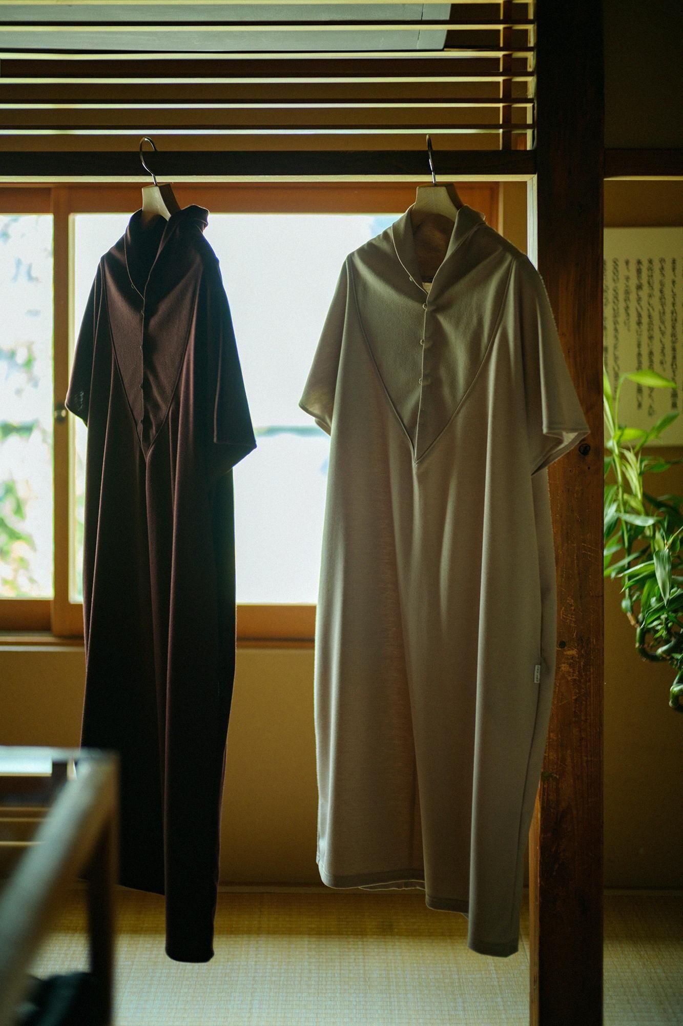 羊毛混紡 雙面編 太夫背心洋裝/灰白色