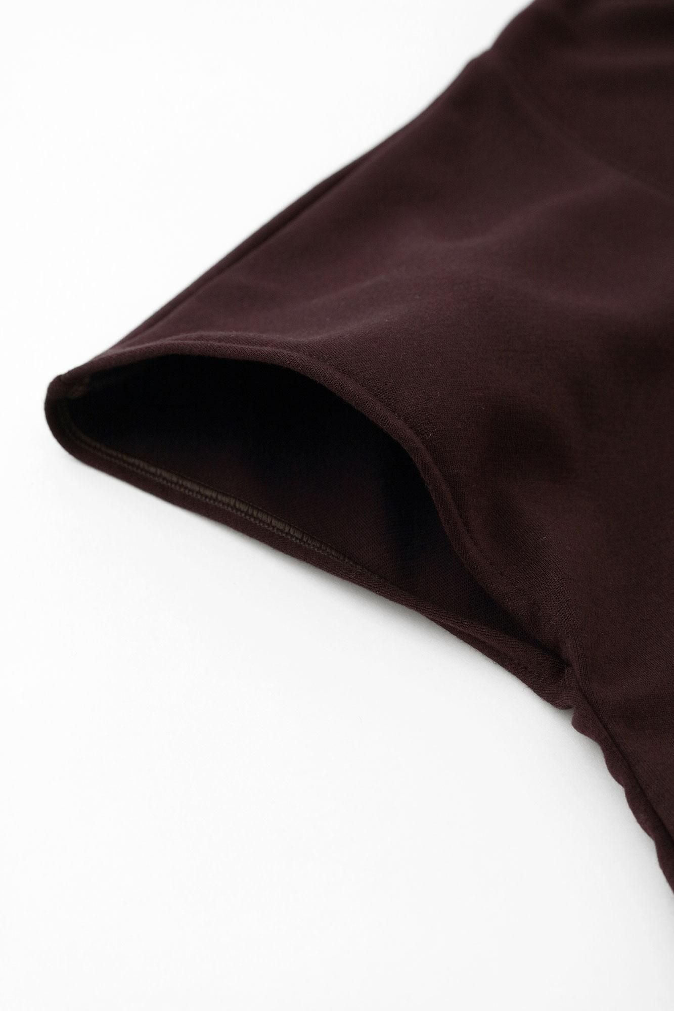 羊毛混紡 雙面編 太夫背心洋裝/深棕色