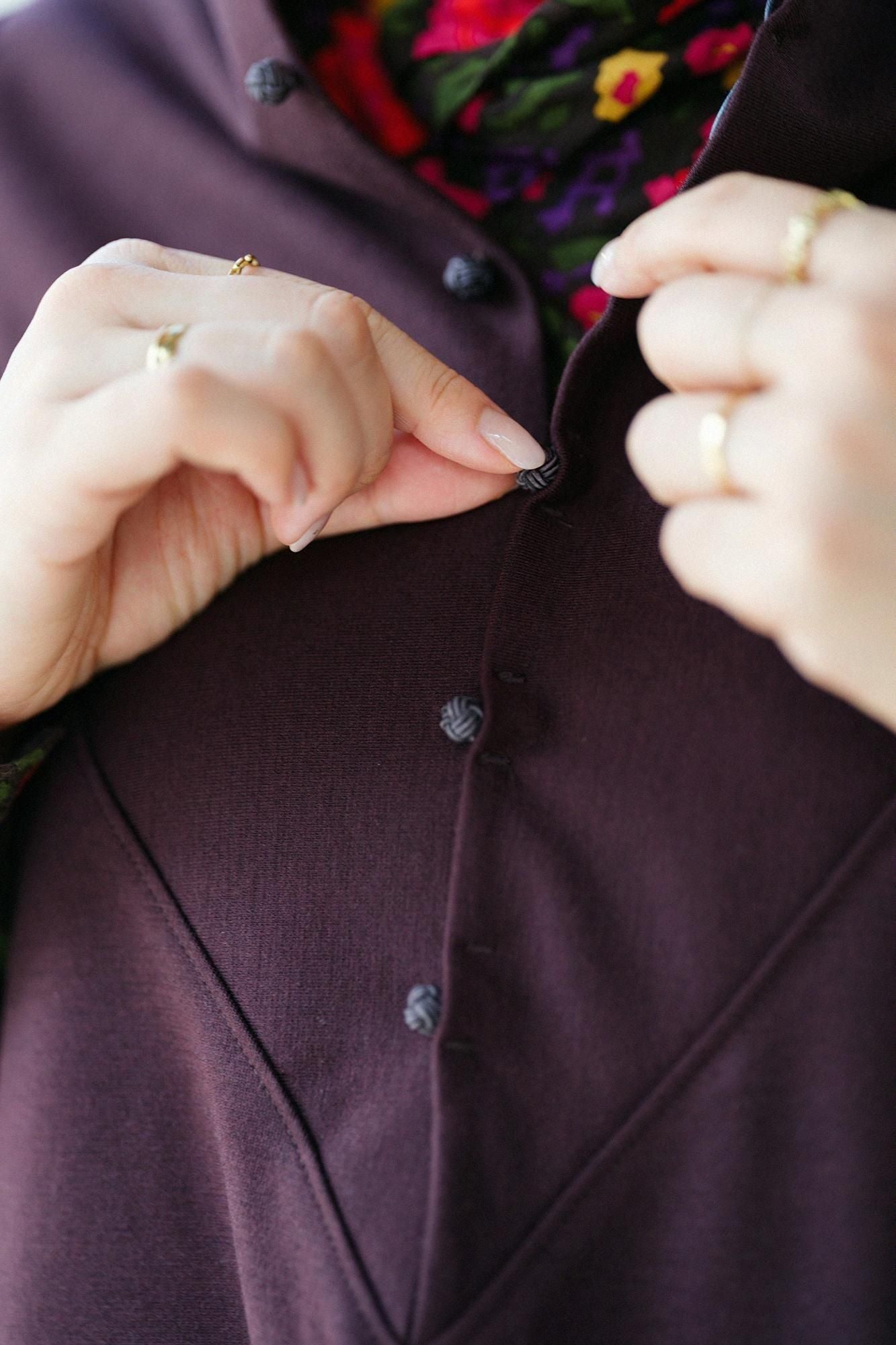 羊毛混紡 雙面編 太夫背心洋裝/深棕色