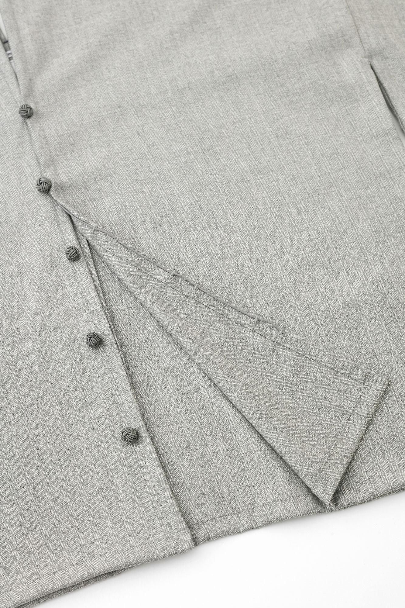 ウールレーヨン 杉綾織(すぎあやおり) はつき/素鼠(すねず)