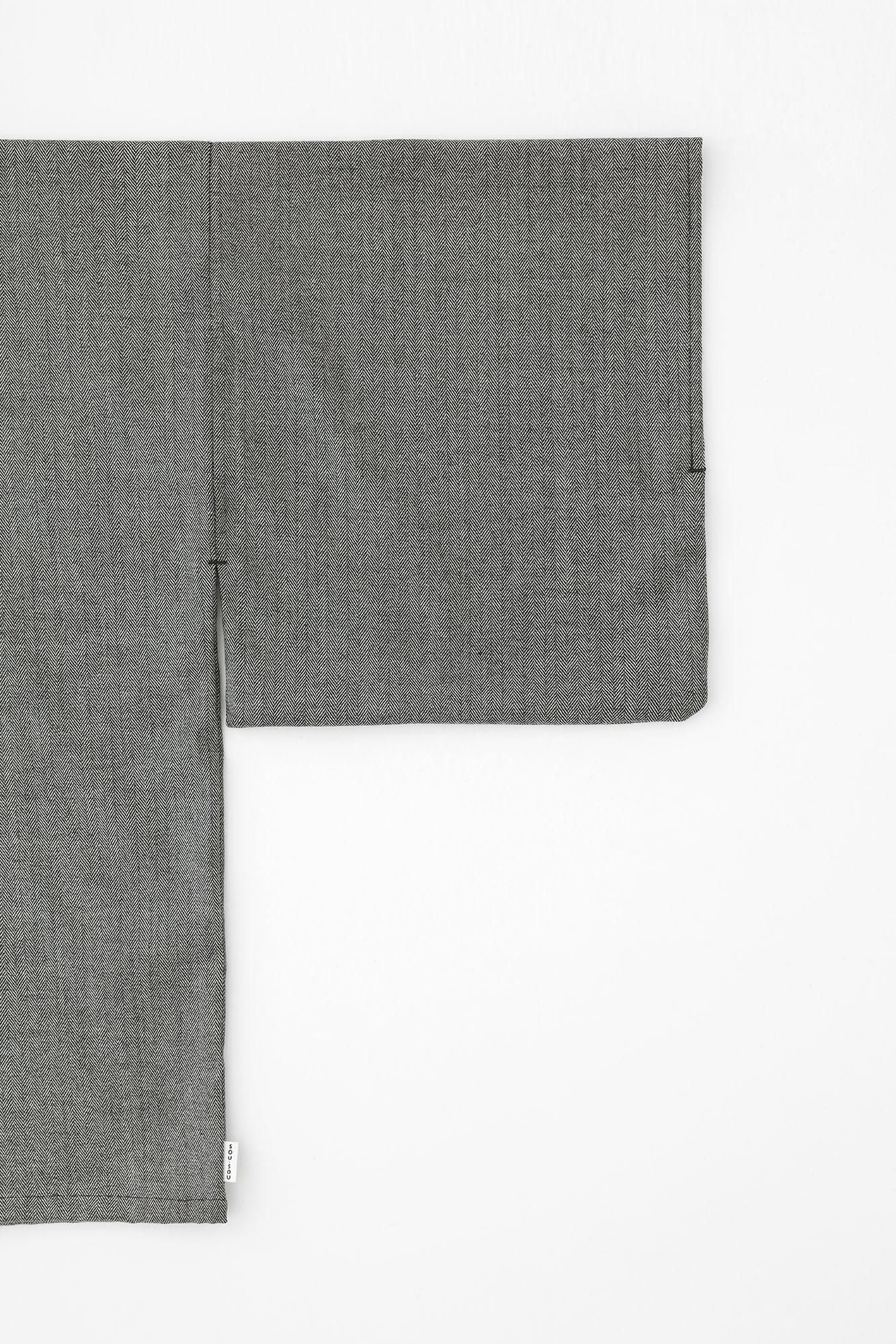 羊毛人造絲 人字形斜紋織 外披/深灰色