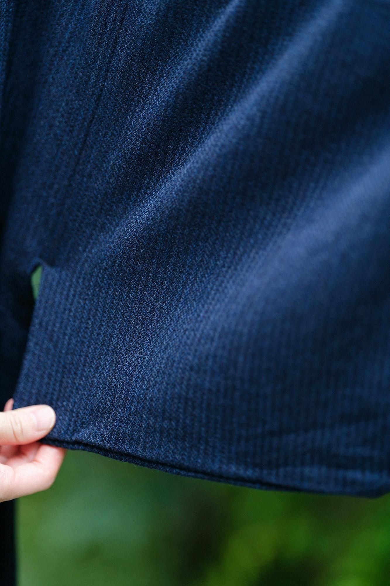 梳毛 外披/藍黑色