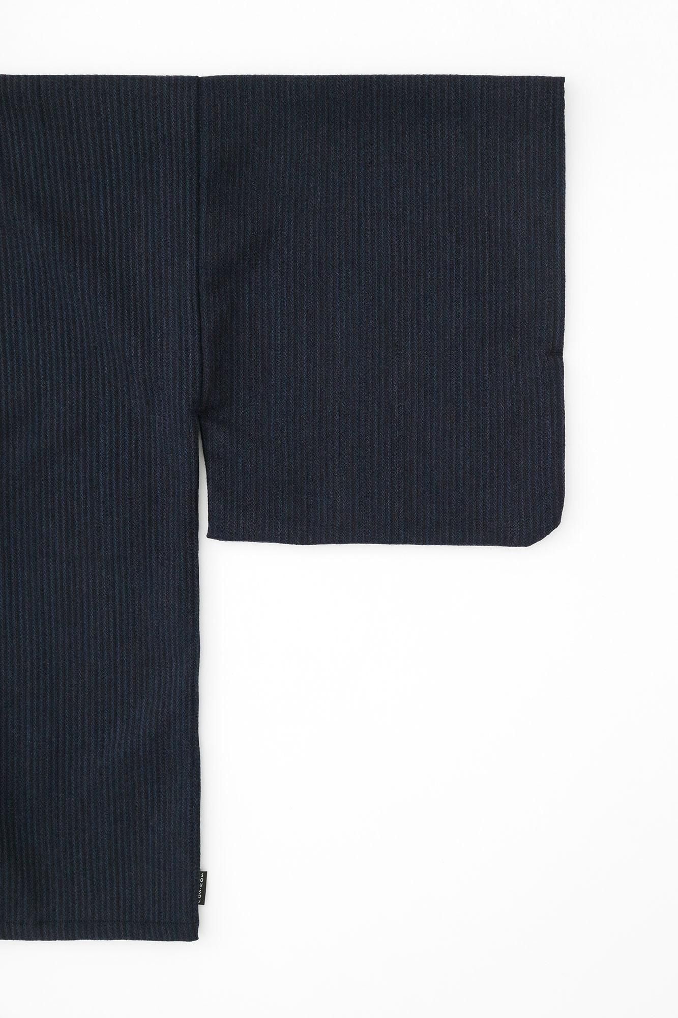 梳毛 外披/藍黑色