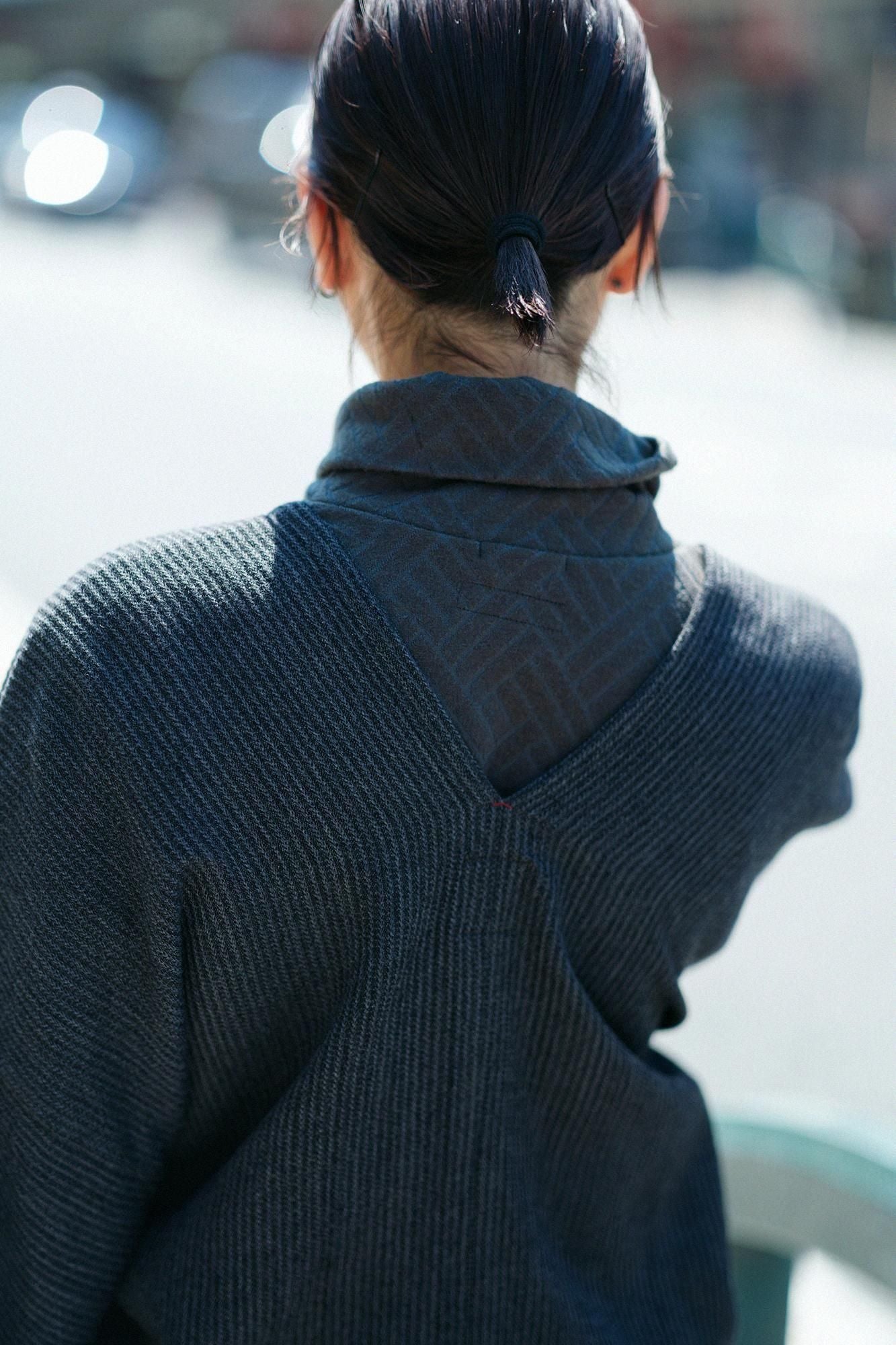 梳毛 外披/墨色