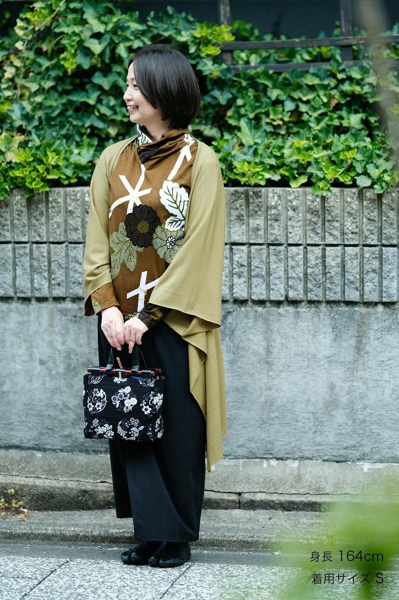 梳毛×Solotex(R)斜紋織 和服褲裝/黑色