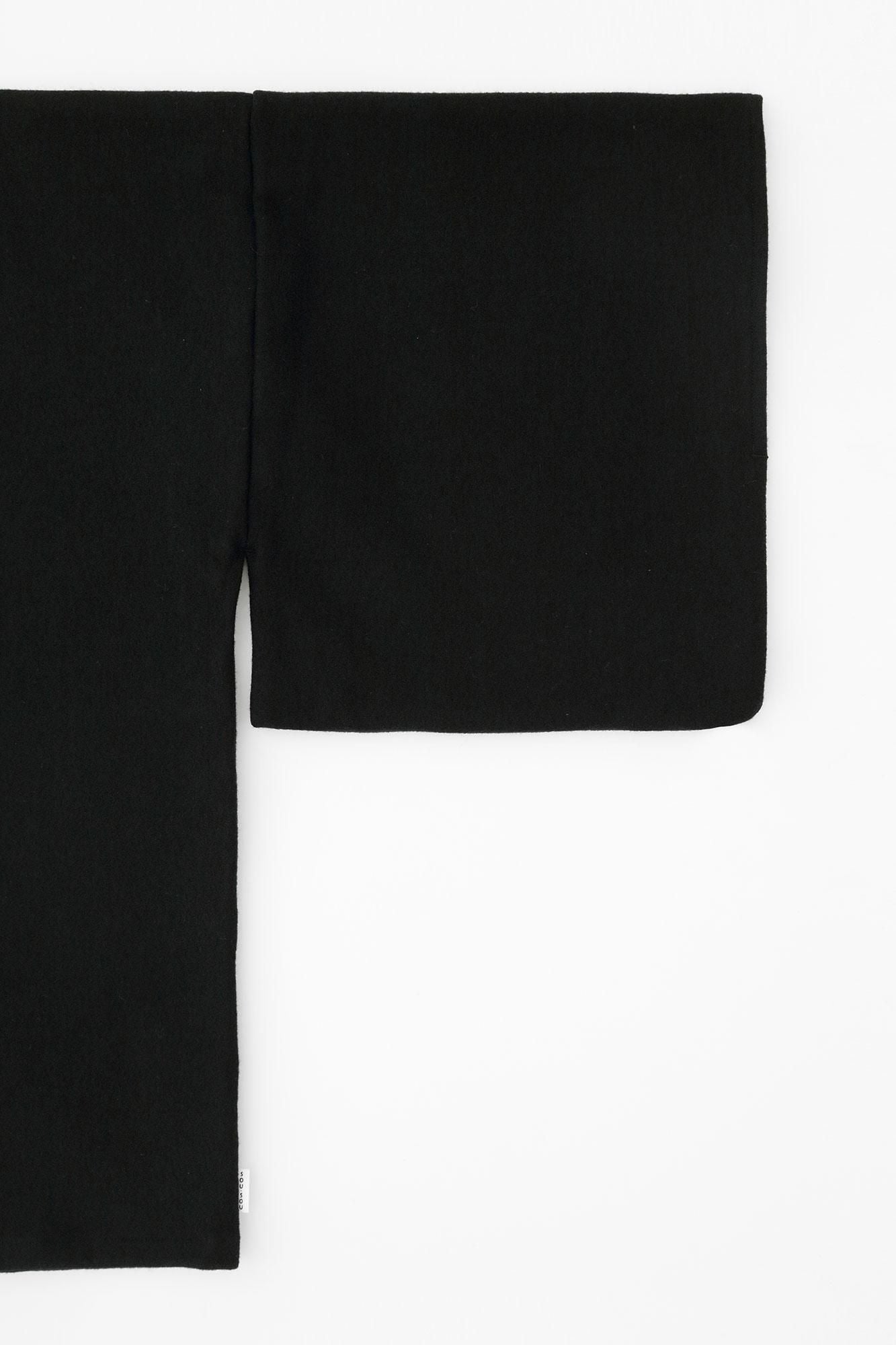 梳毛針織外披/黑色