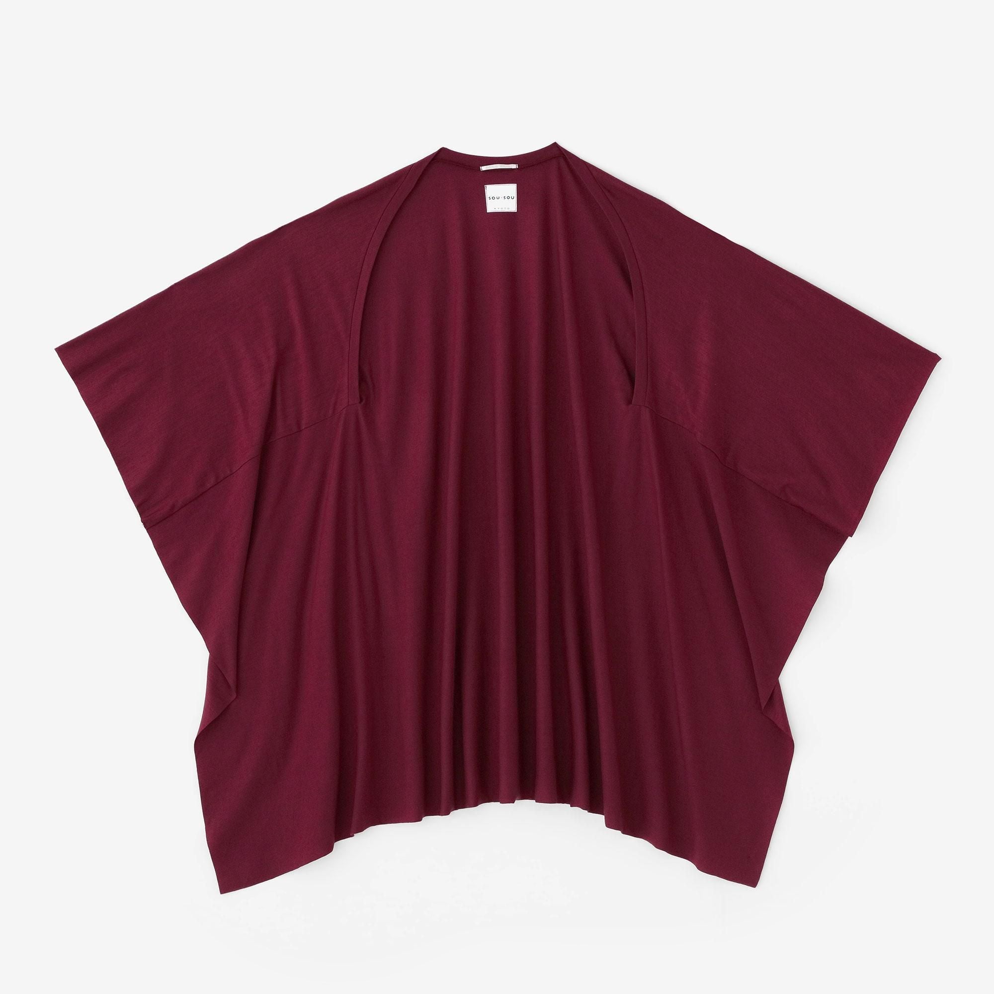 Washable Plain Stitch Wool Squirrel-like Cardigan / Deep Red