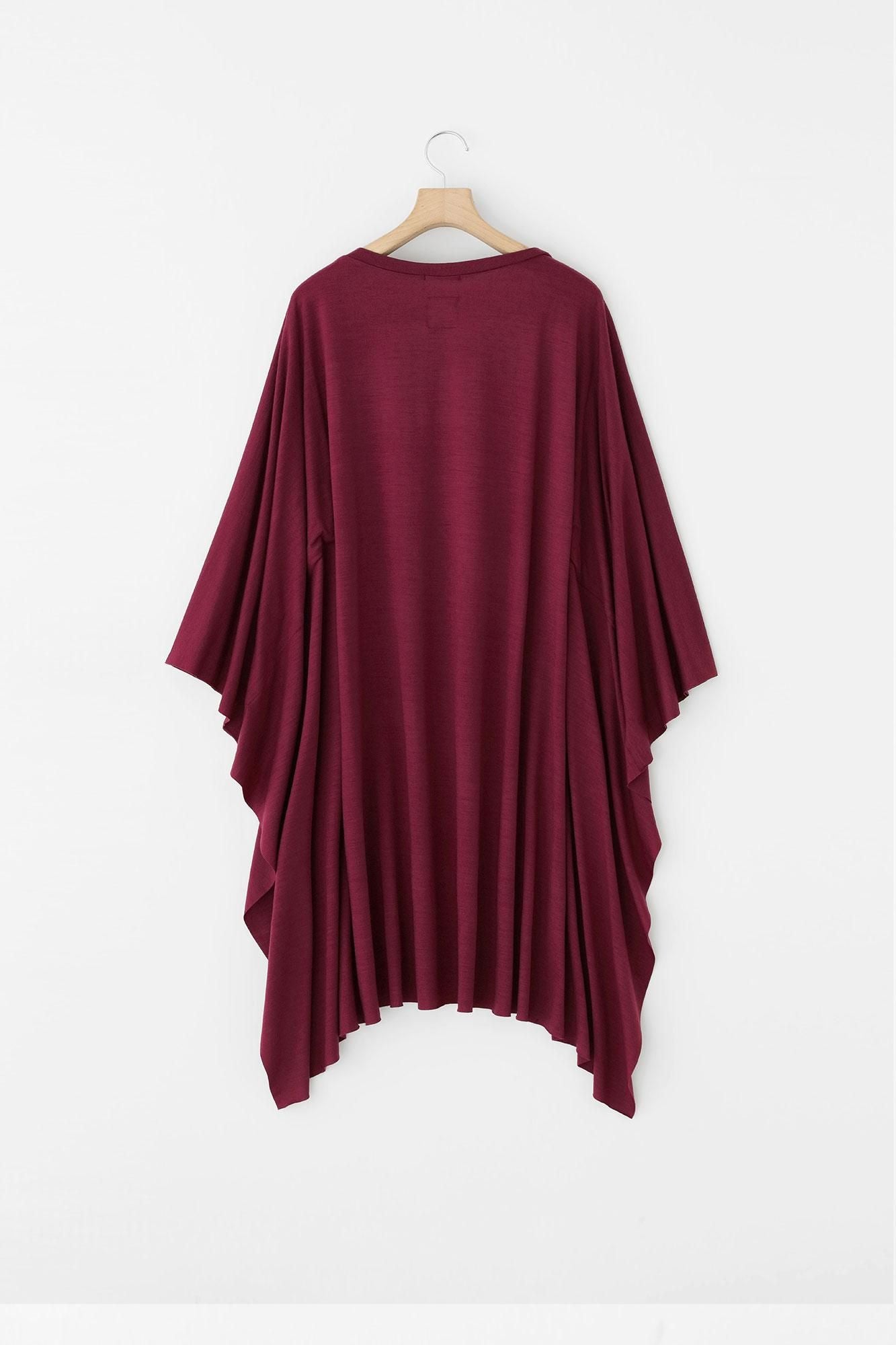 Washable Plain Stitch Wool Squirrel-like Cardigan / Deep Red