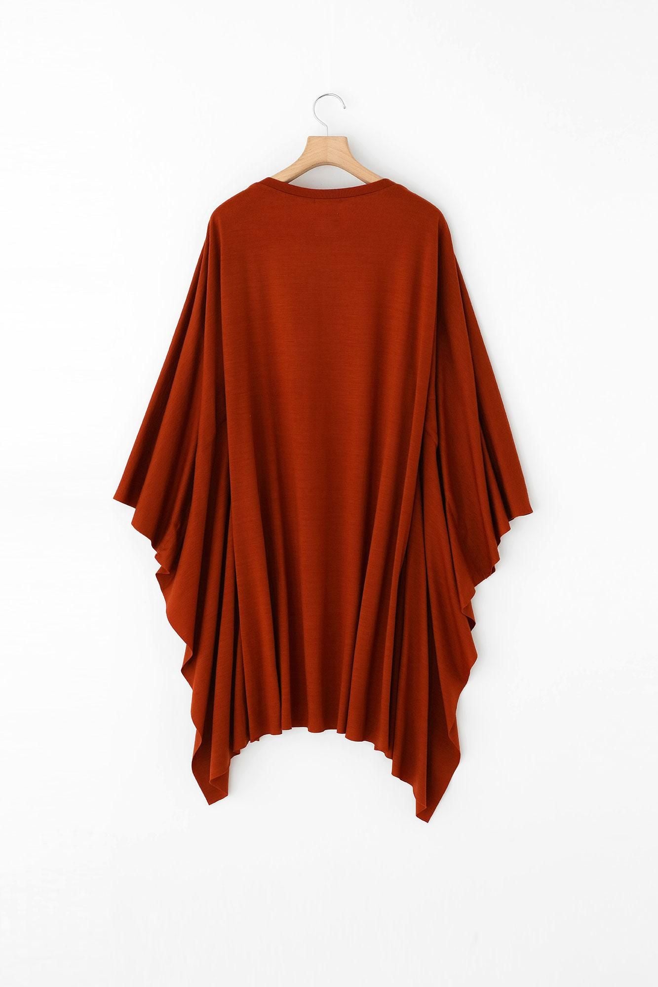 Washable Plain Stitch Wool Squirrel-like Cardigan / Red Birch