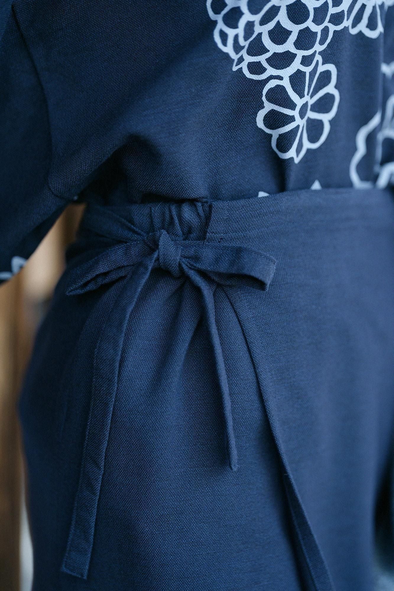 Cotton-rayon Blend Twill Weave Wrap Skirt / Dark Navy