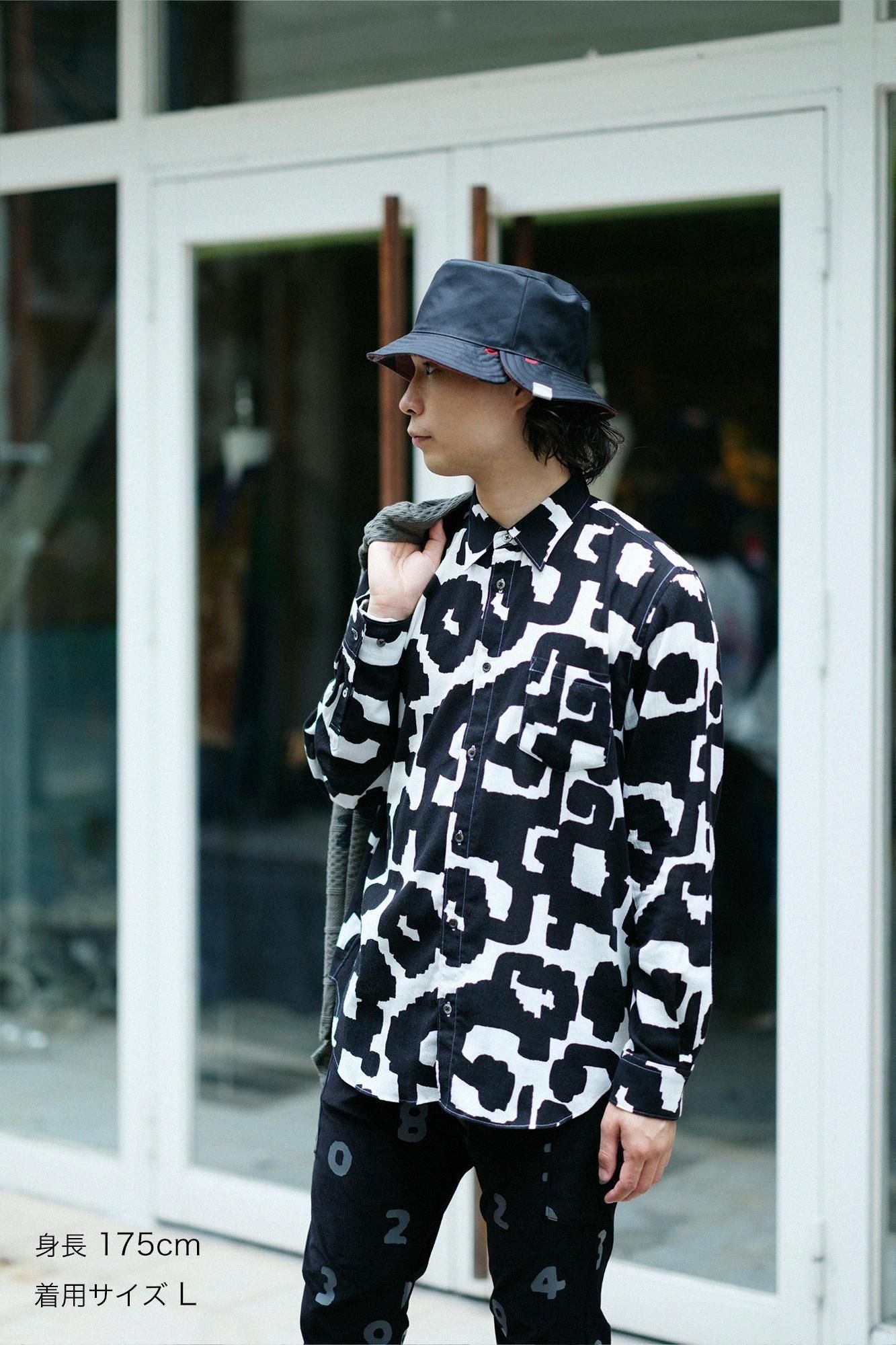 高島縮棉 20/20長袖襯衫/木蓮唐草