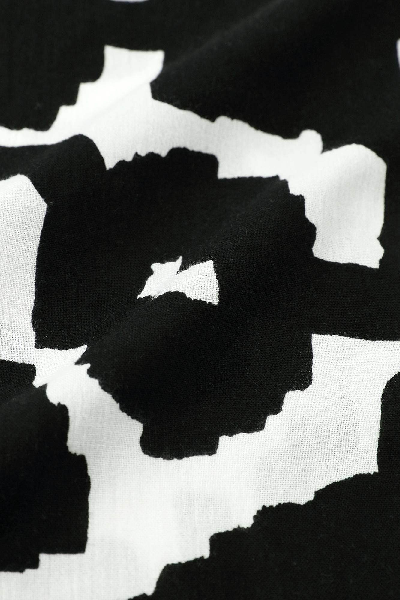 高島縮棉 20/20長袖襯衫/木蓮唐草