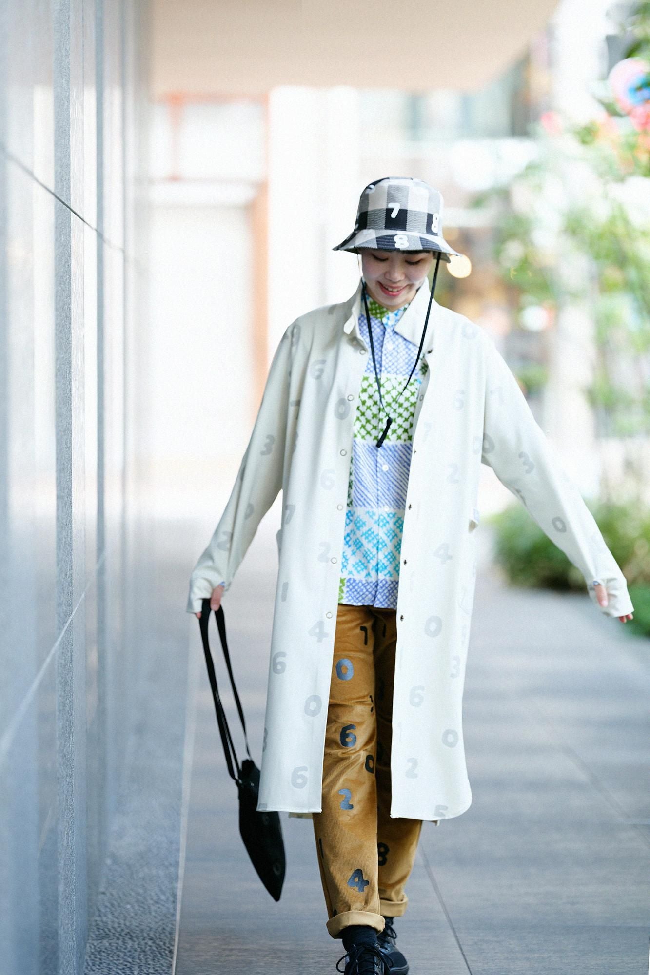 高島縮 20/20 スタンドカラーシャツ/田んぼ