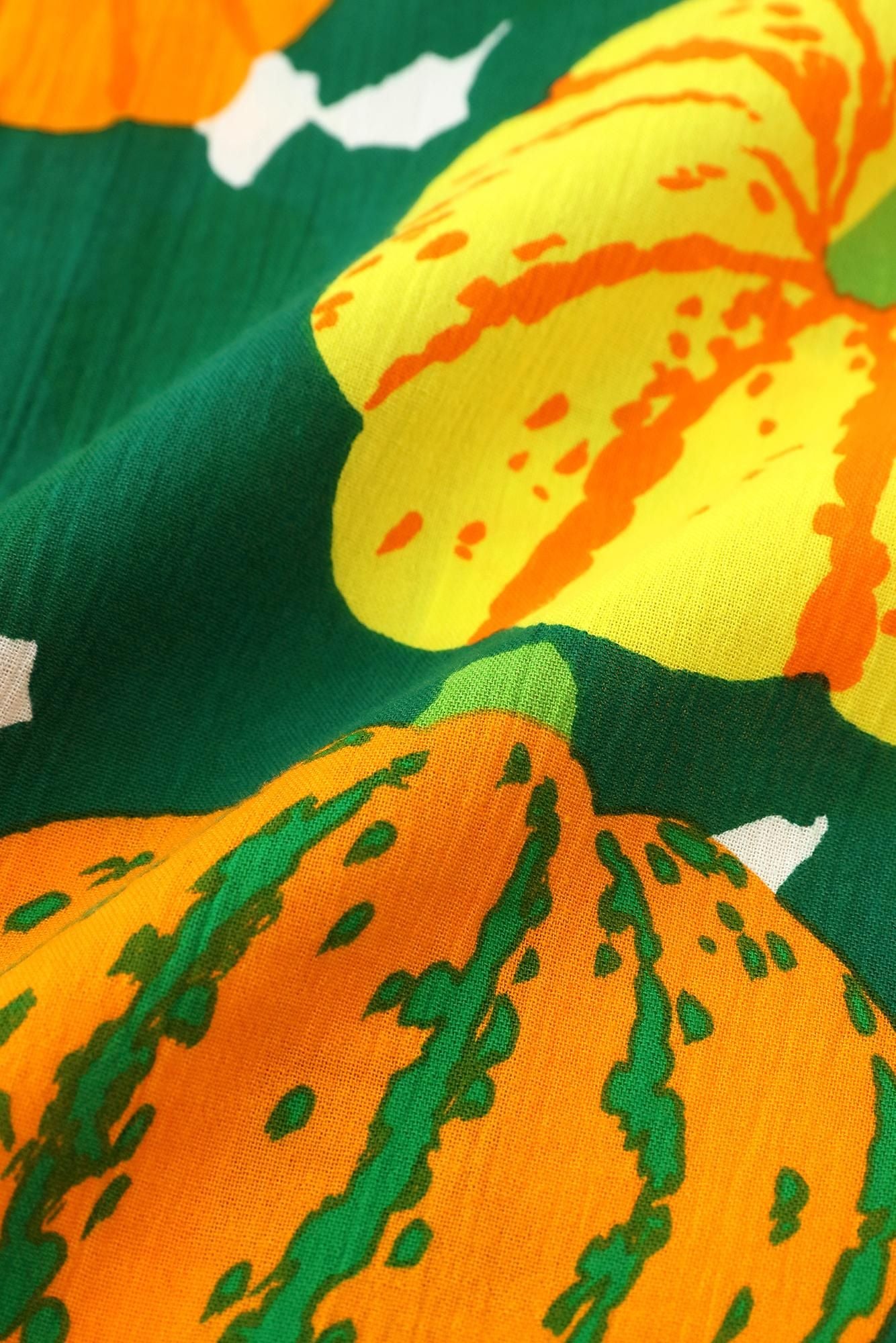 高島縮 20/20 スタンドカラーシャツ/かぼちゃ