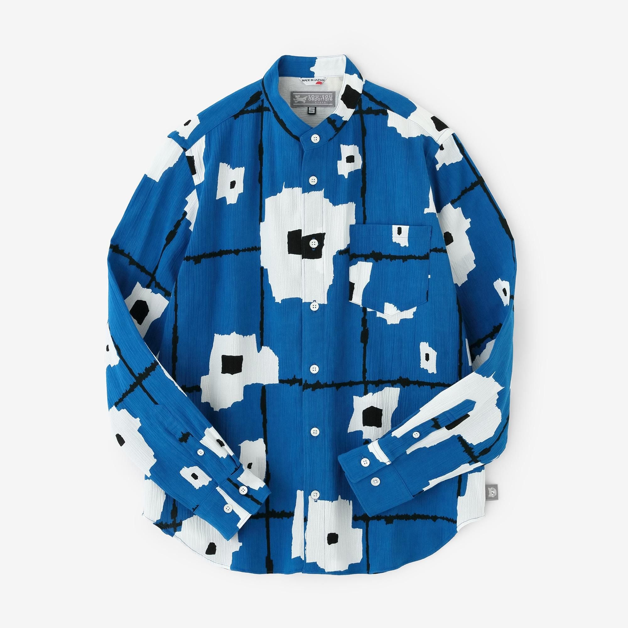 高島縮 20/20 スタンドカラーシャツ/天花(てんか)